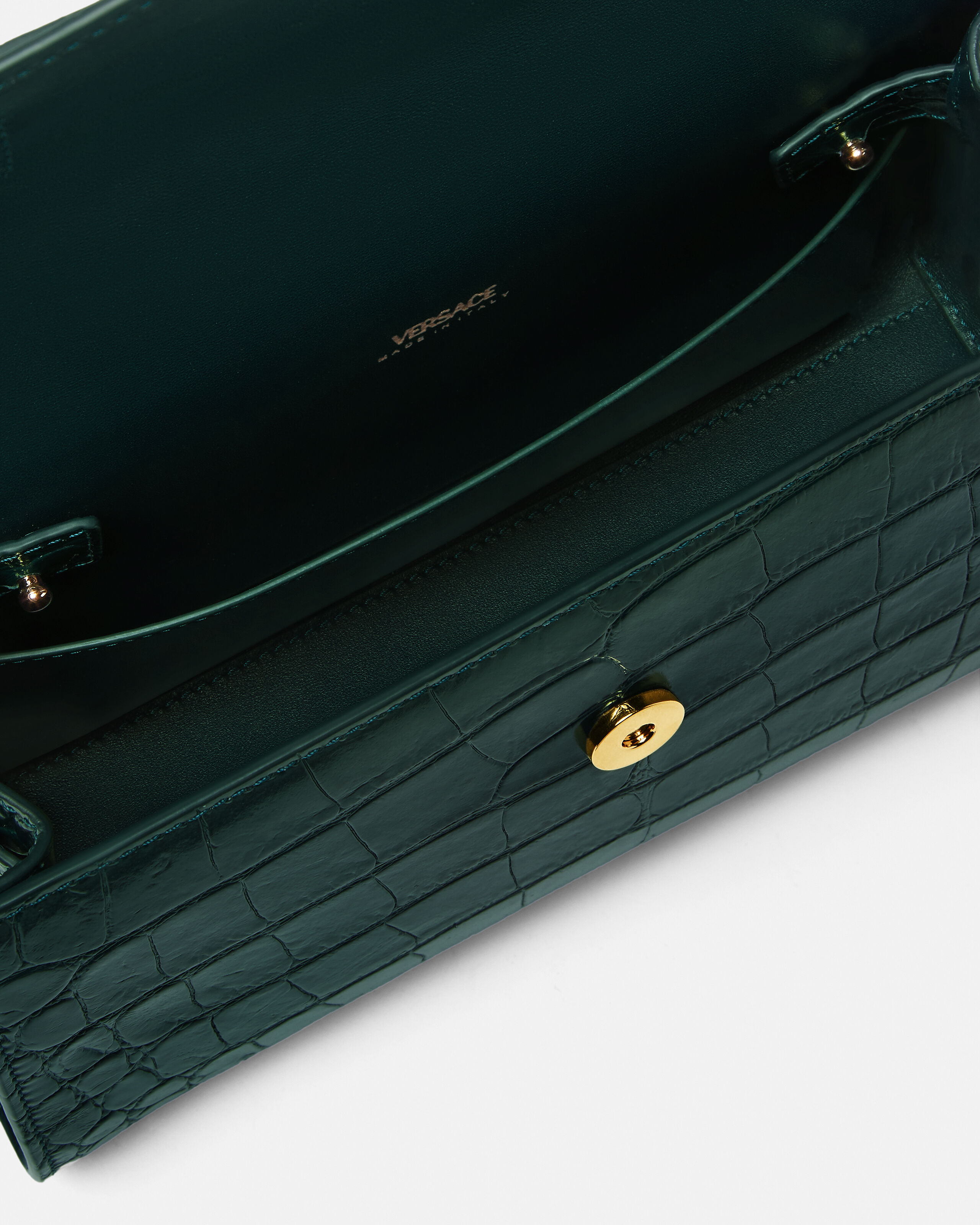 メドゥーサ '95 クロコエフェクト トップハンドル グリーン | VERSACE JP