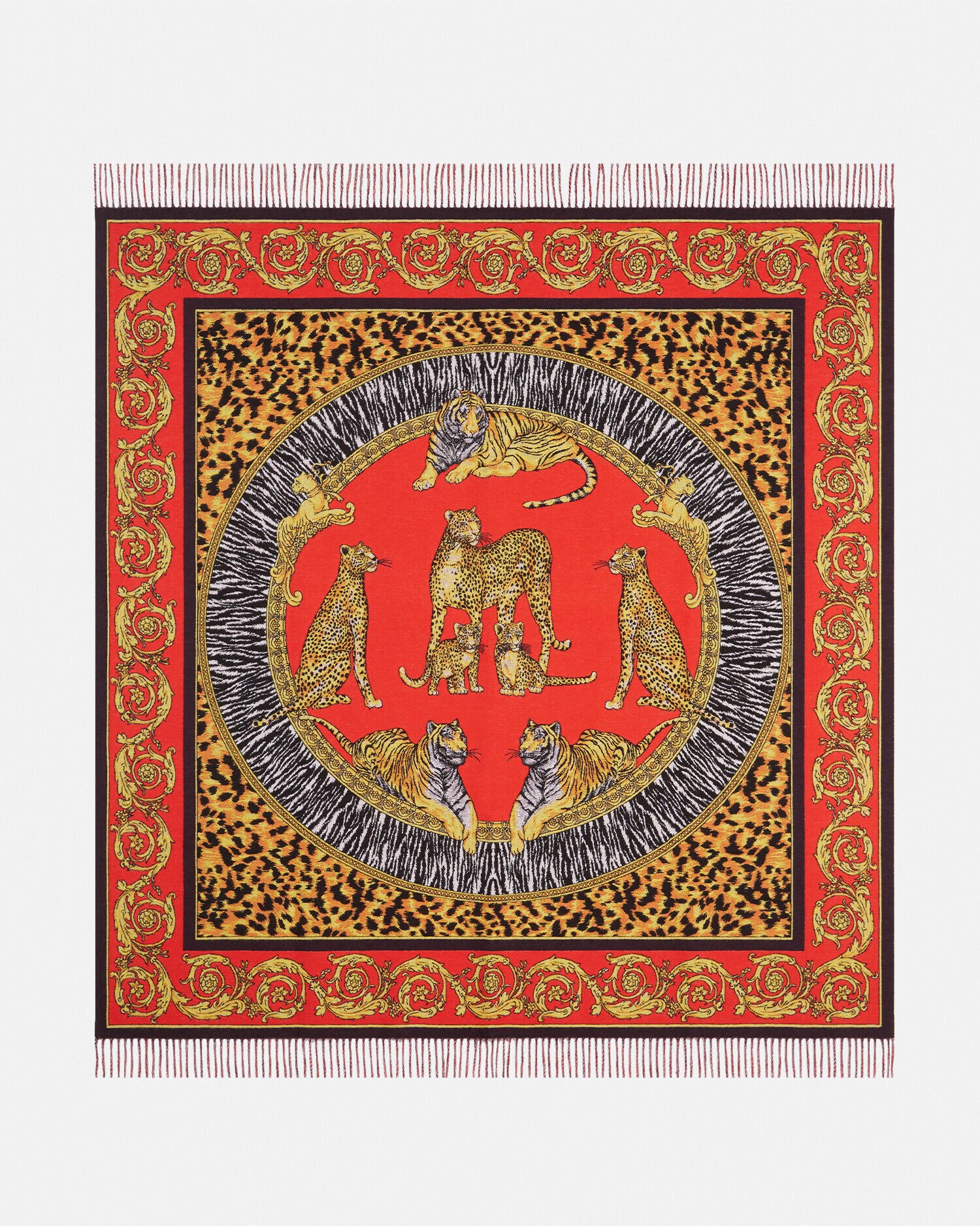 versace ブランケット フリンジ ブランケット デュベ ストライプス レッド,プリント