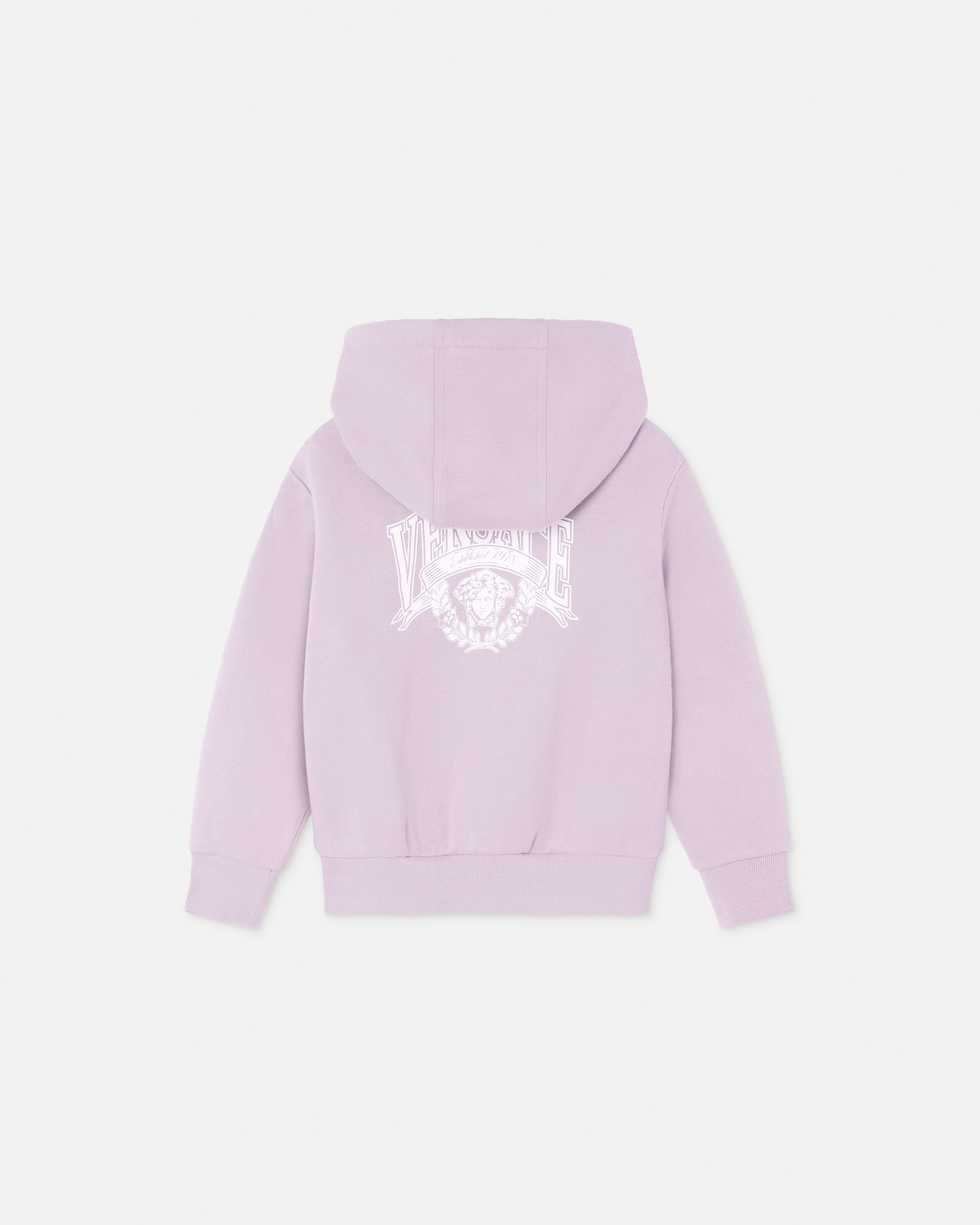 キッズ プリント コットンジャージー ジッパー フーディ パープル