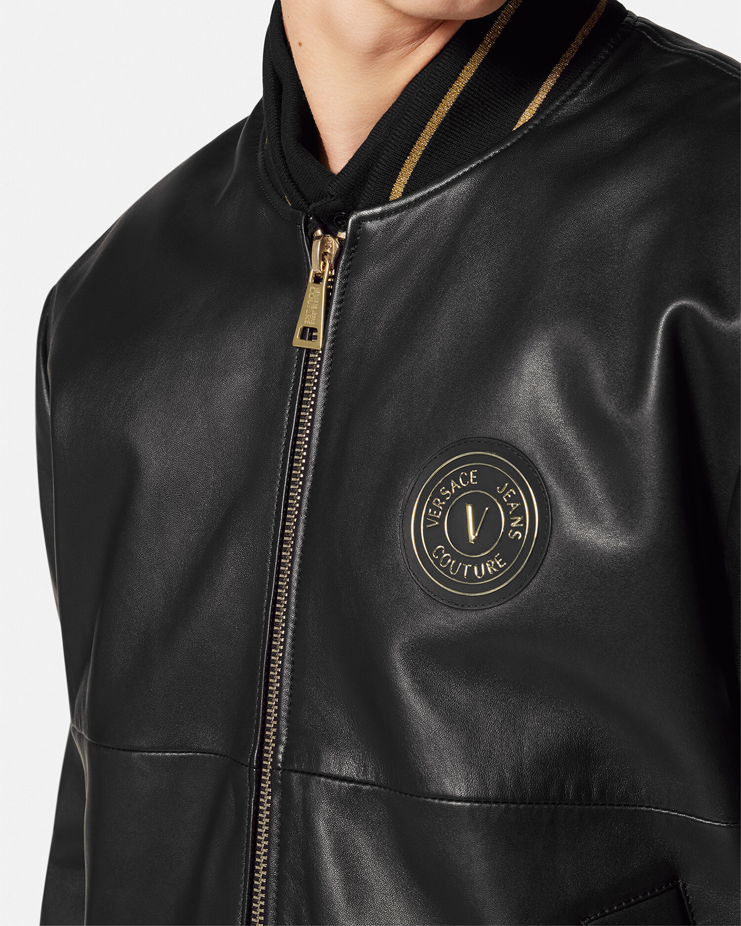 レターV エンブレム ジャケット ブラック,プリント | VERSACE JP