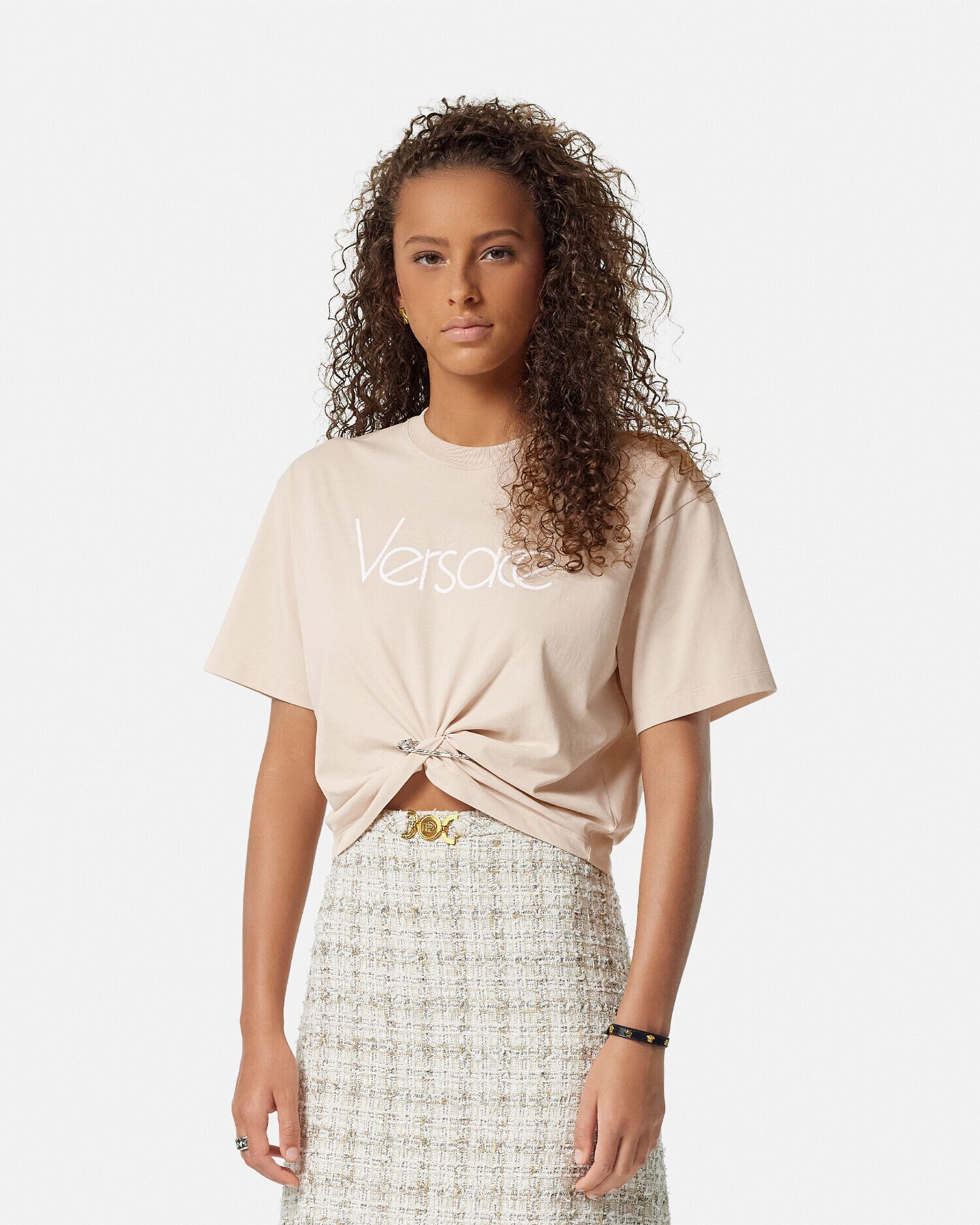 VERSACE★クロップTシャツ1978リエディションロゴセーフティピン クロップ Tシャツ 1978 リエディション ロゴ セーフティー ピン