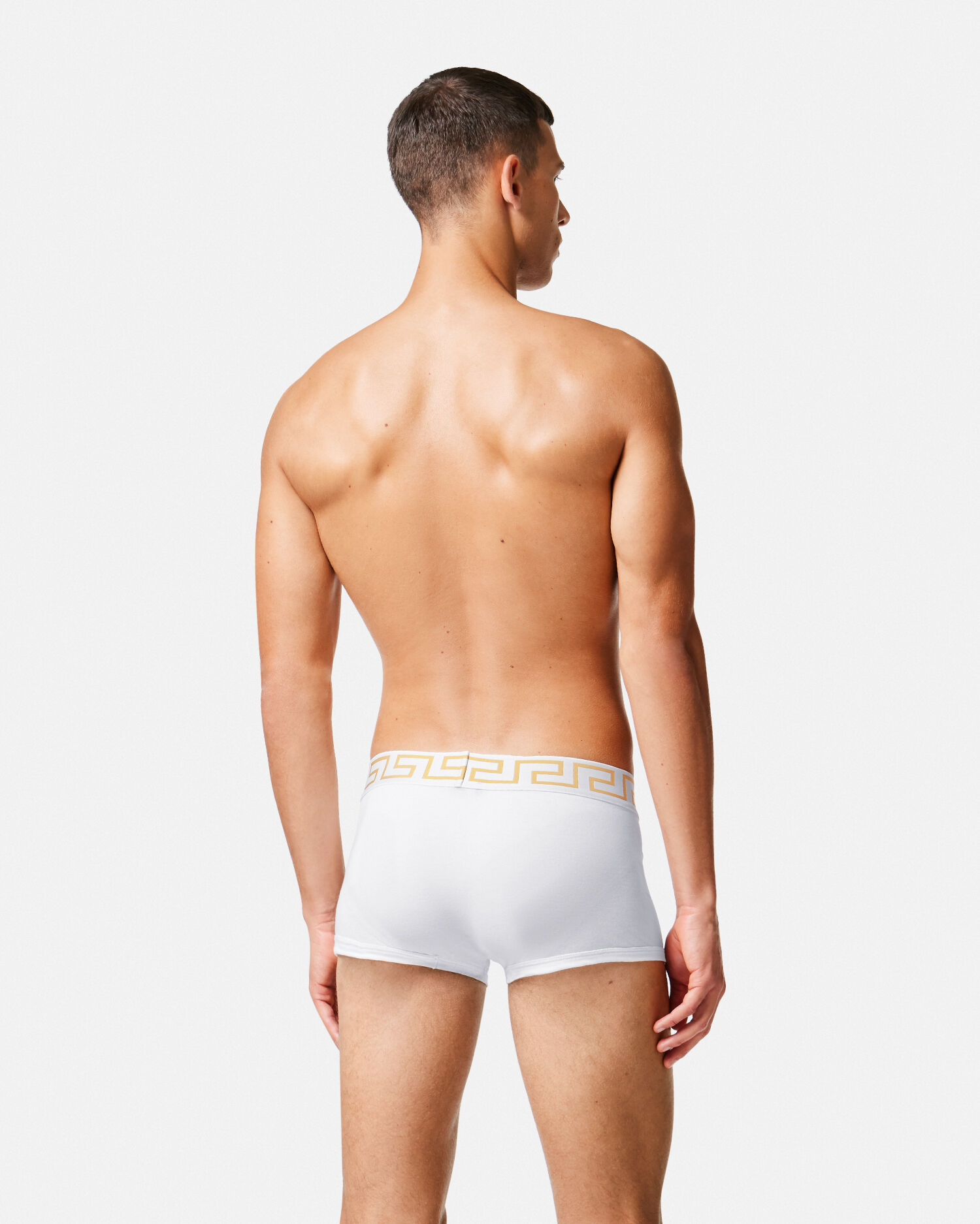 グレカ ボーダー トランクス 2枚パック ホワイト | VERSACE JP