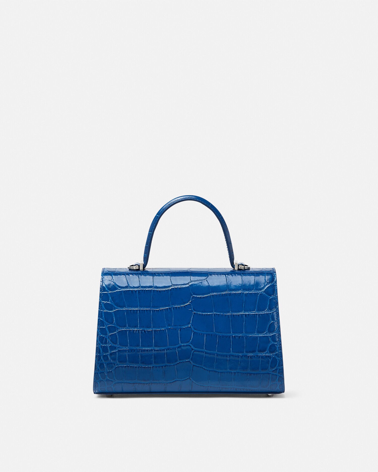 VERSACE ヴェルサーチ クロコハンドバッグ メドゥーサ金具 鍵付き VERSACE ヴェルサーチ クロコハンドバッグ メドゥーサ金具 鍵
