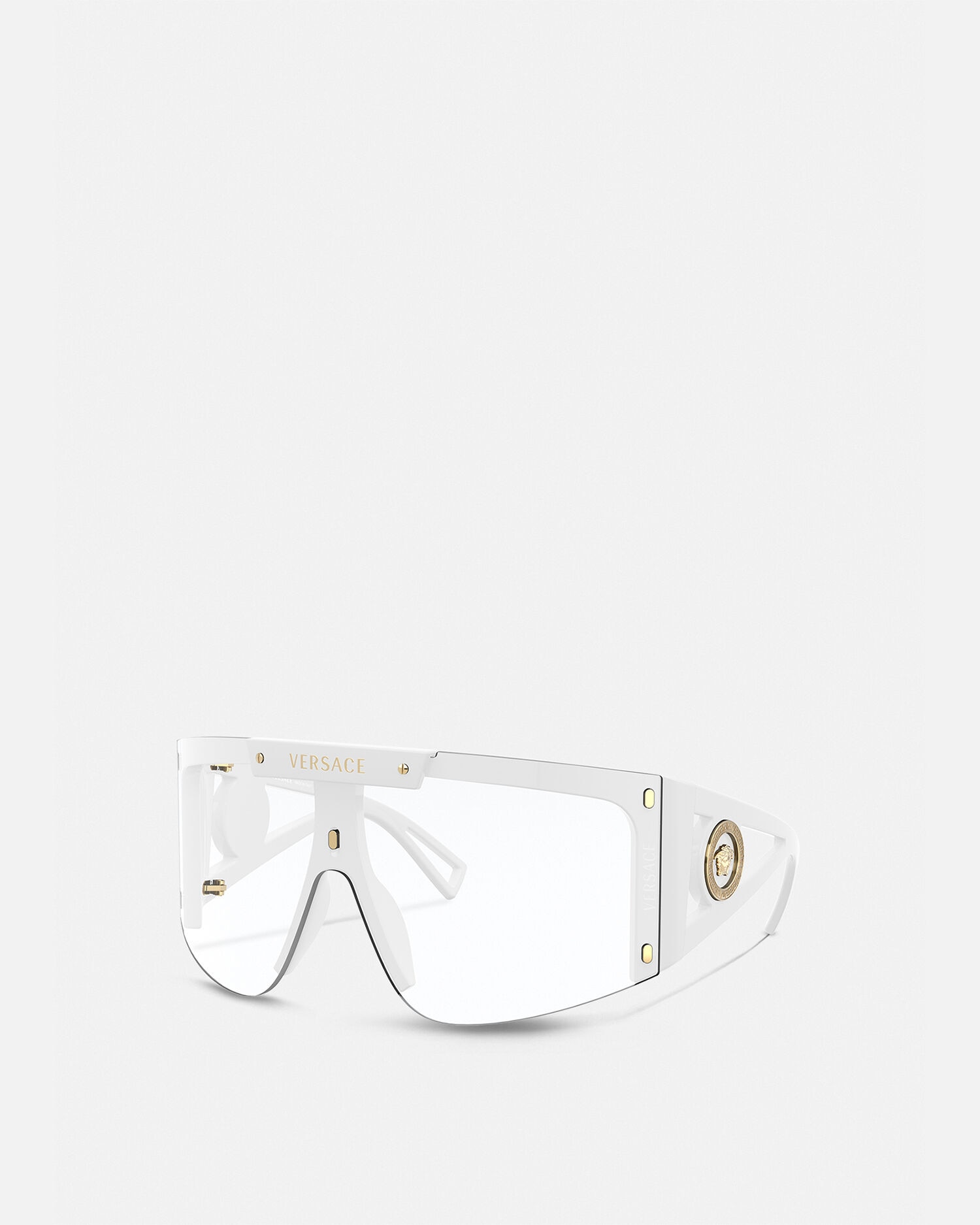 ホワイト メドゥーサ アイコン シールド サングラス ホワイト | VERSACE JP