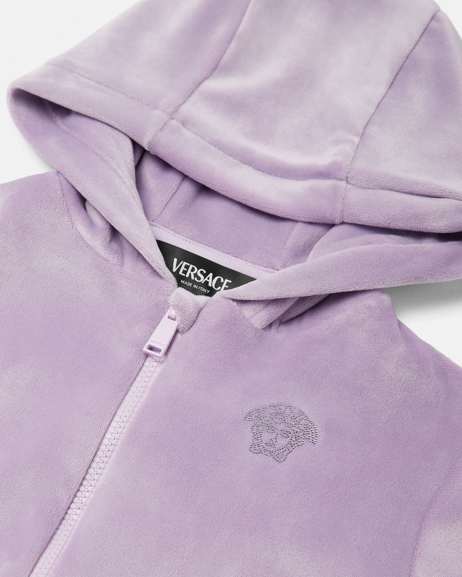 ベルベット ジッパー ベビー フーディ パープル | VERSACE JP