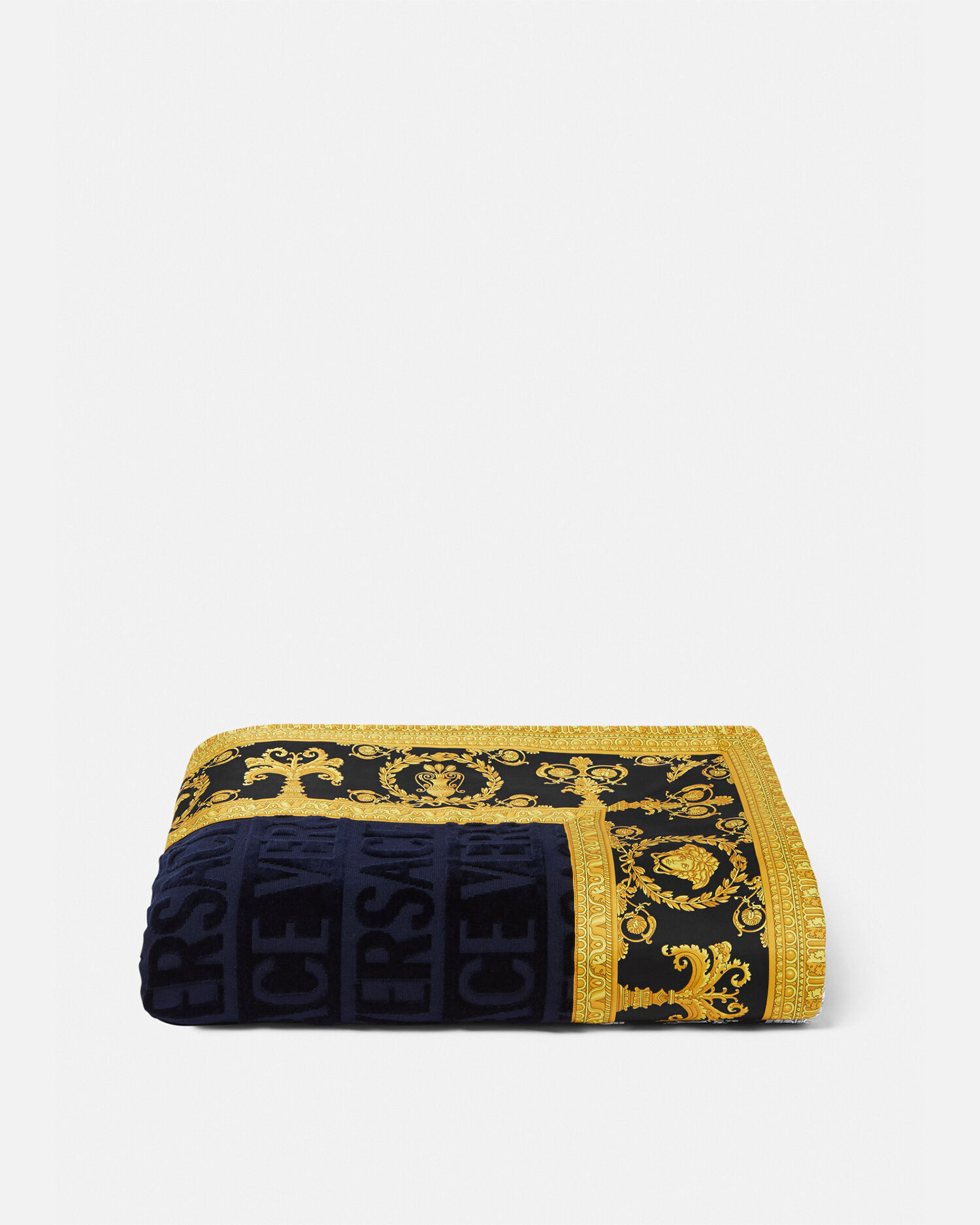 多様な 上等な 珍しい物 VERSACE ロゴ入りグリーンのバスタオルとビーチ タオル