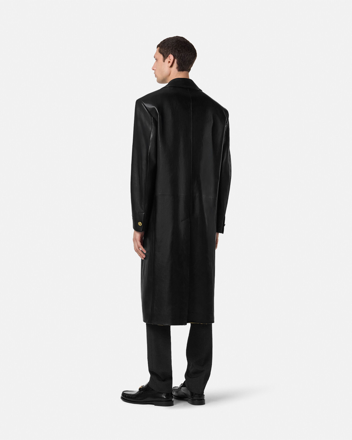 プロンジェ レザー シングルブレスト コート | VERSACE JP