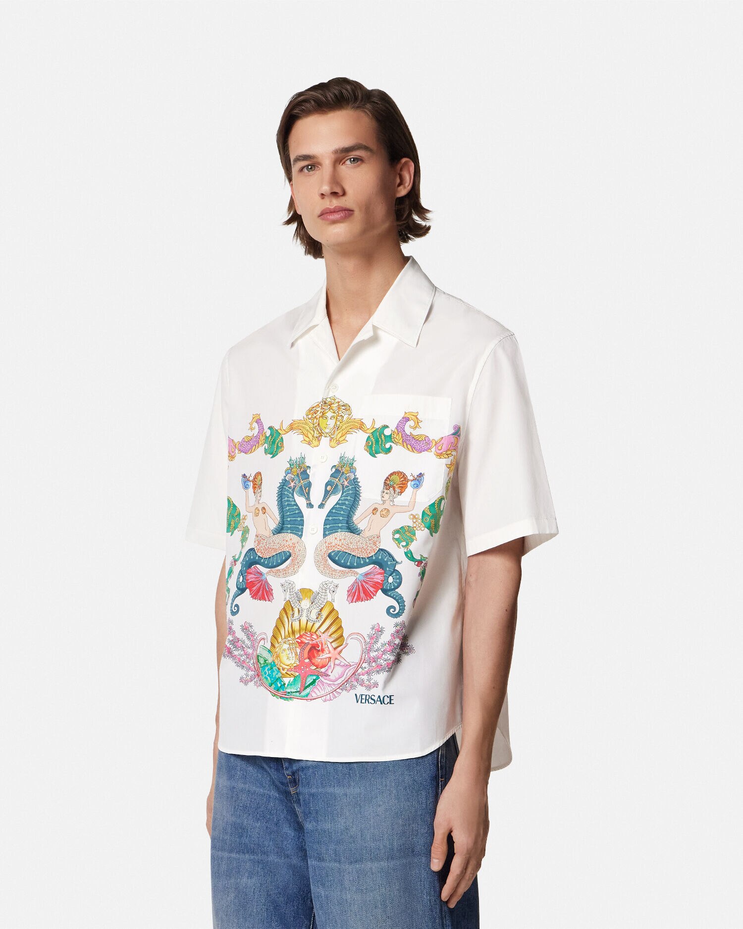 VERSACE ユニバーシティ コーラル Tシャツ ホワイト 90_1018293-1A15229_2W070_20_La