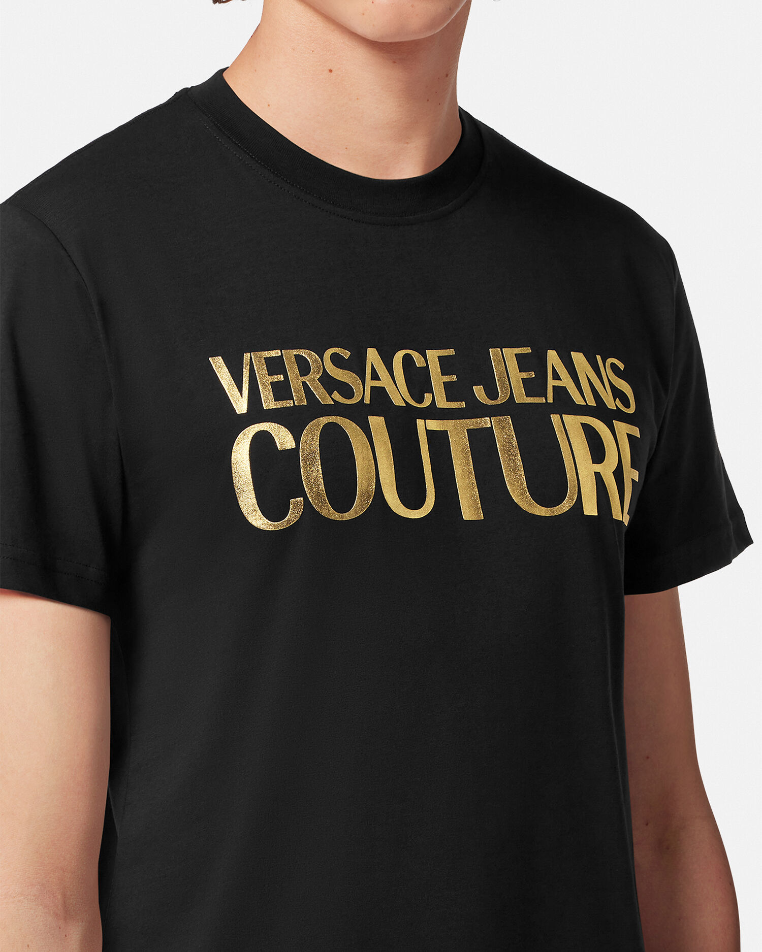 ロゴ T シャツ ブラック,ゴールド | VERSACE JP