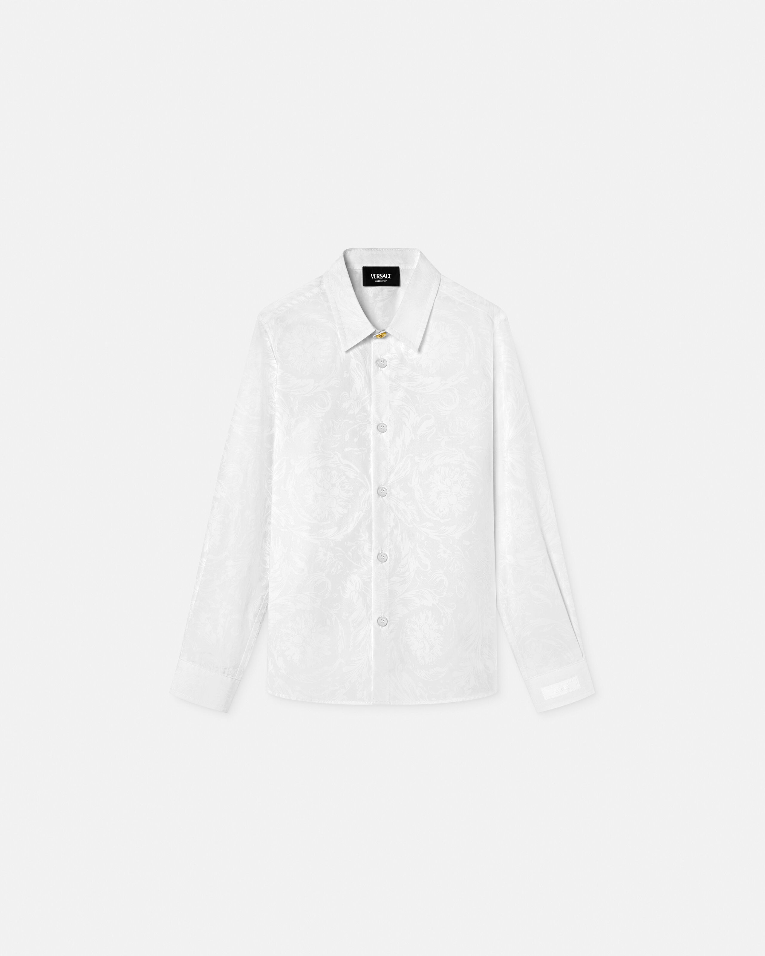 キッズ ジャカード コットンポプリン シャツ ホワイト | VERSACE JP