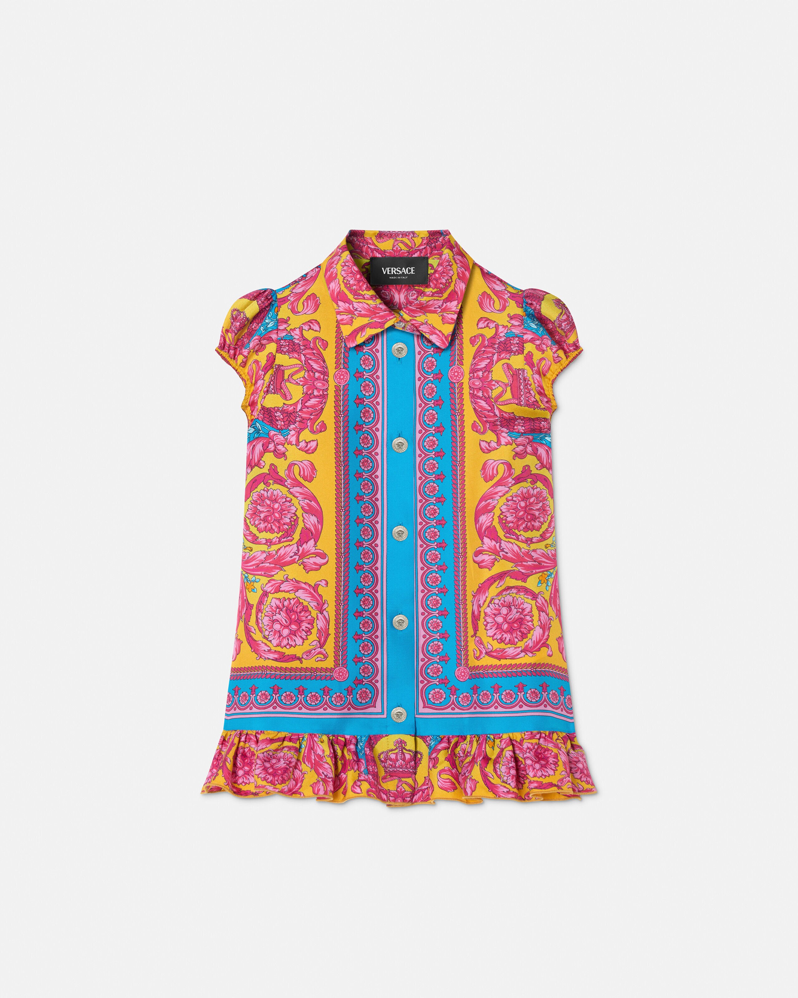 キッズ プリント シルク ツイル ドレス マルチカラー | VERSACE JP