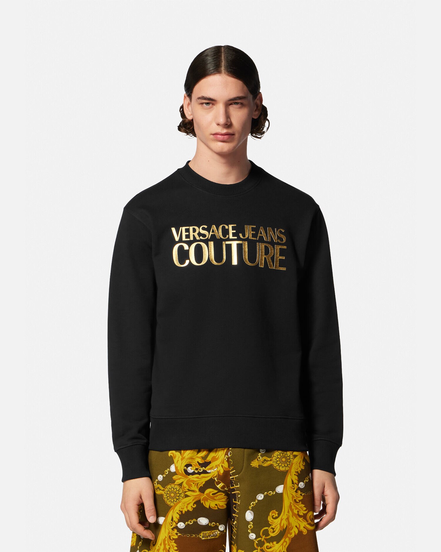 ロゴ スウェットシャツ ブラック,ゴールド | VERSACE JP