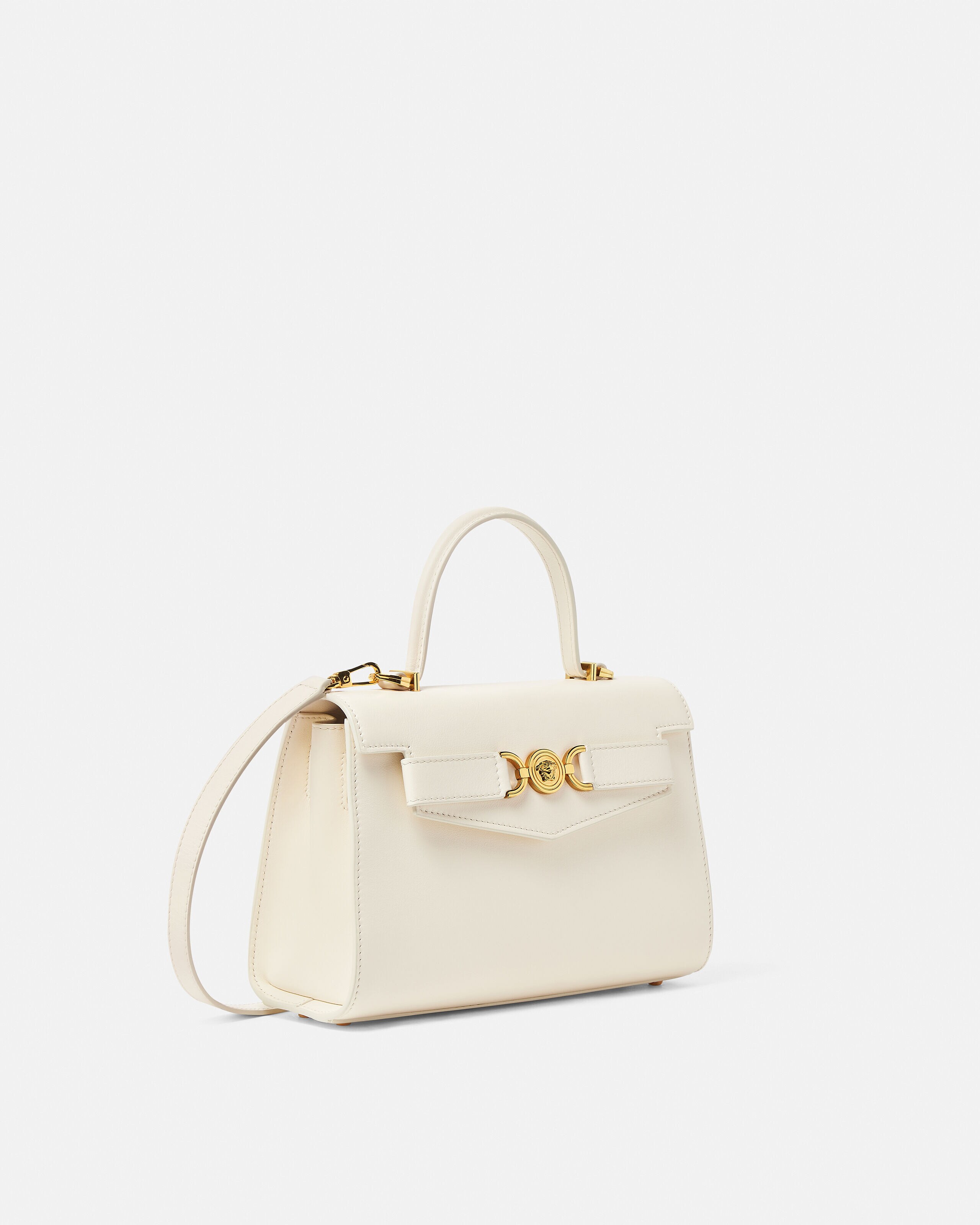 メドゥーサ '95 レザー トップハンドル ホワイト,ゴールド | VERSACE JP
