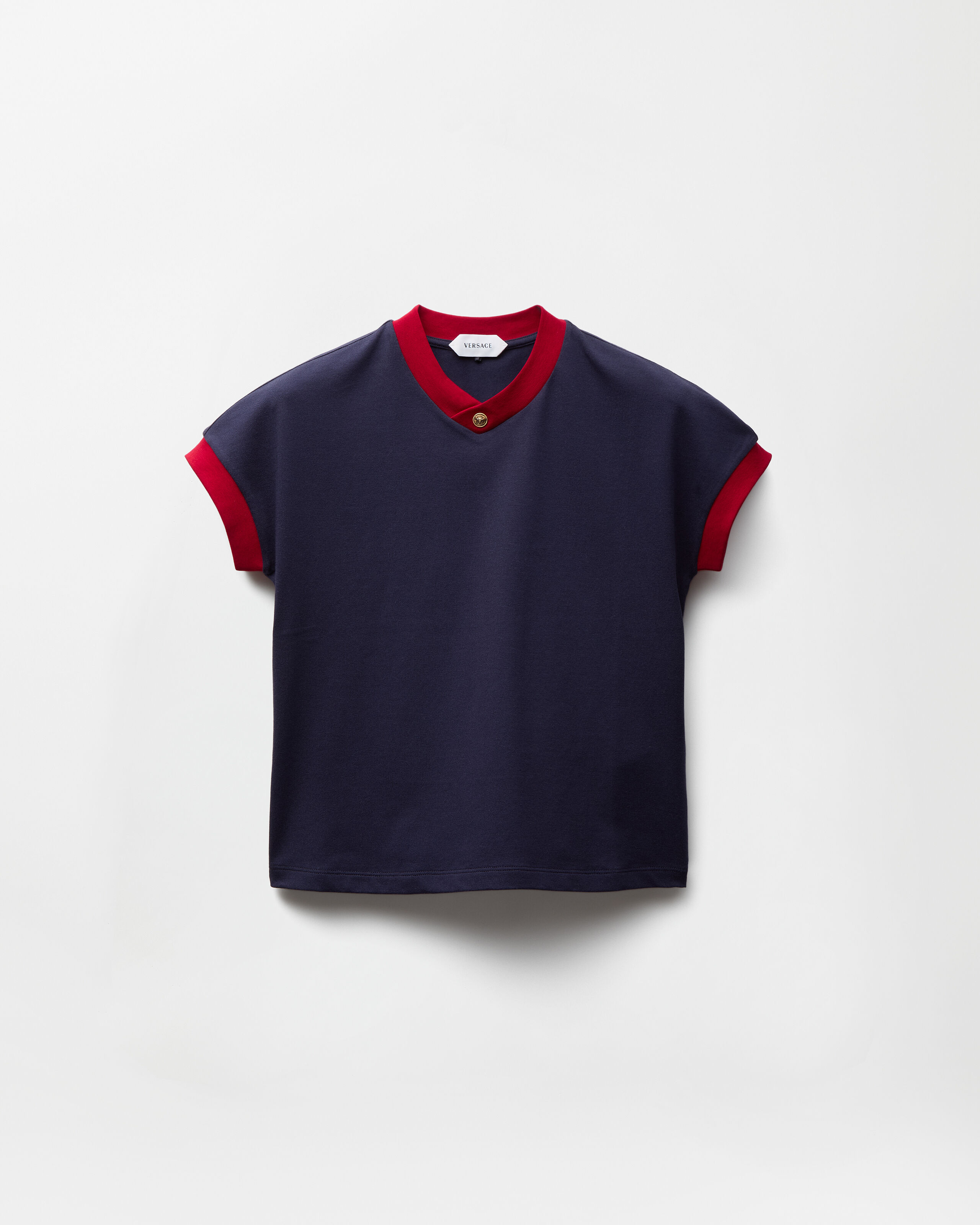 ストレッチ コットンジャージー Tシャツ ブルー,レッド | VERSACE JP