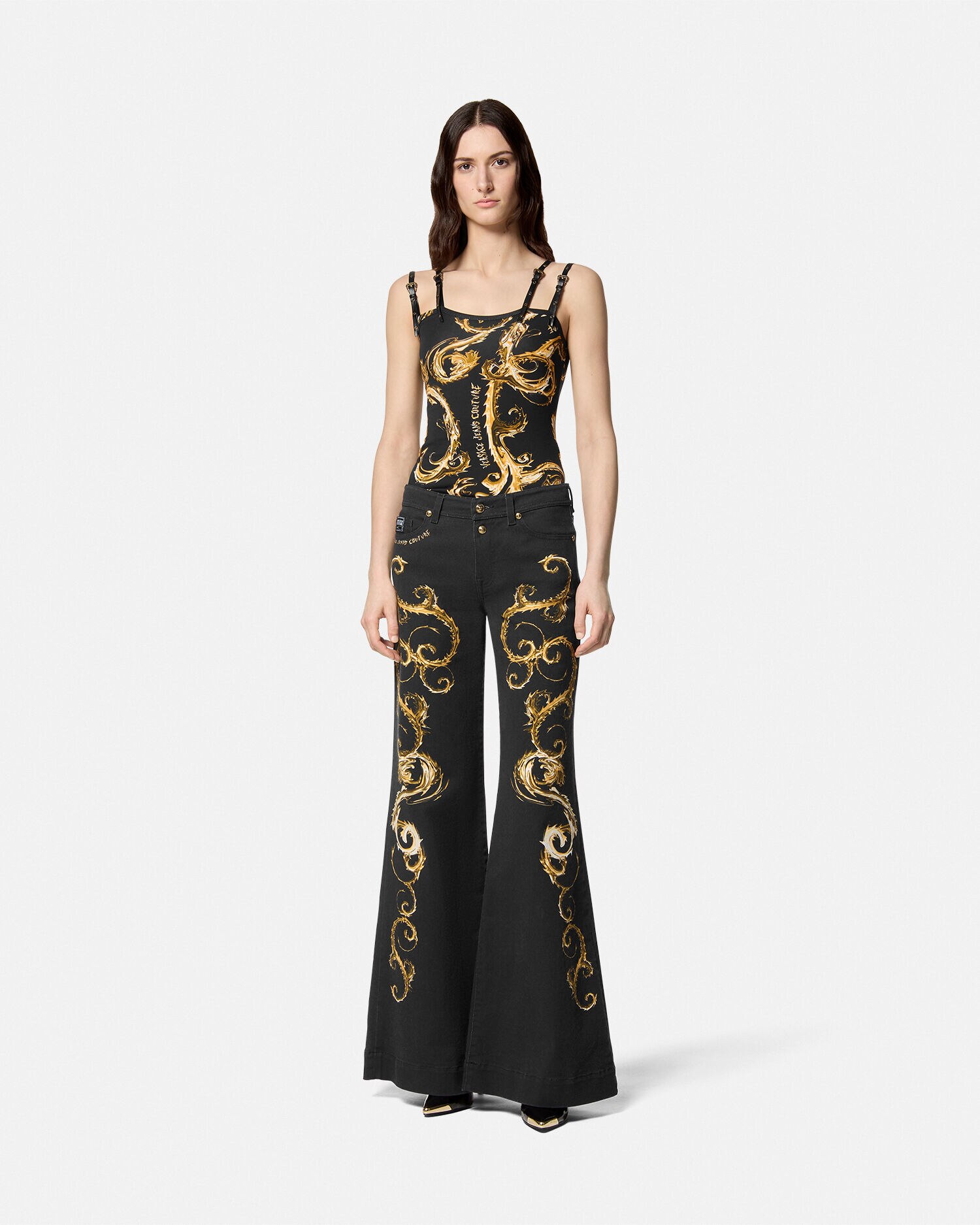 クロモ クチュール ワイド フレア ジーンズ | VERSACE JP