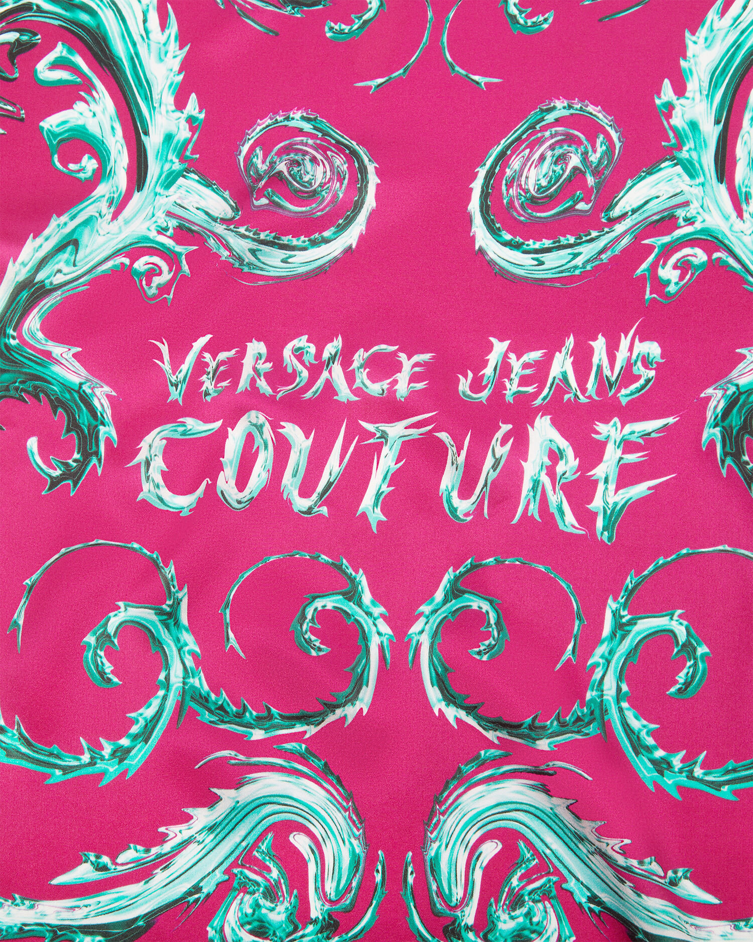 クロモ クチュール シルク スカーフ 90 cm ピンク | VERSACE JP