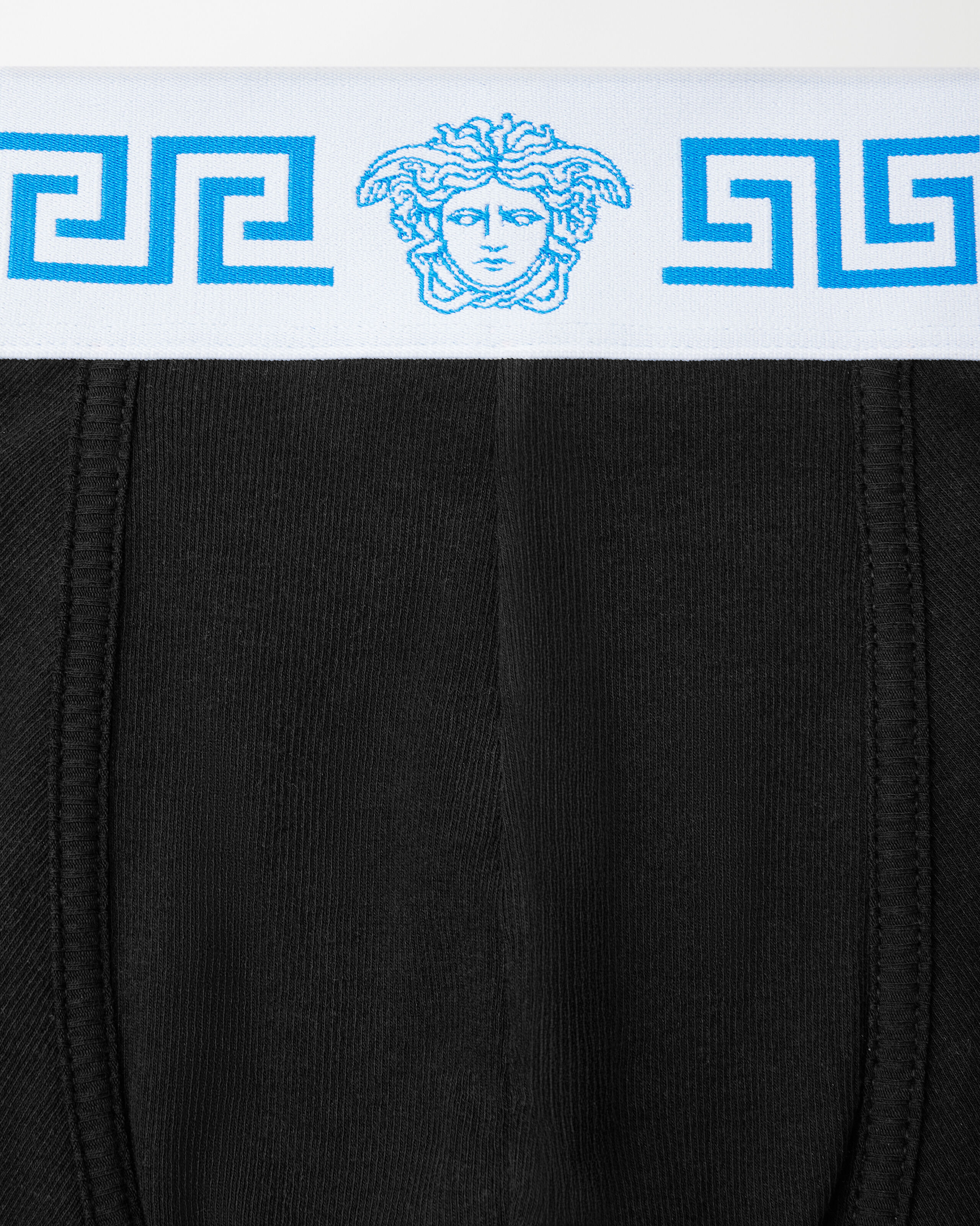 リブニット コットンジャージー トランクス ブラック,ブルー | VERSACE JP
