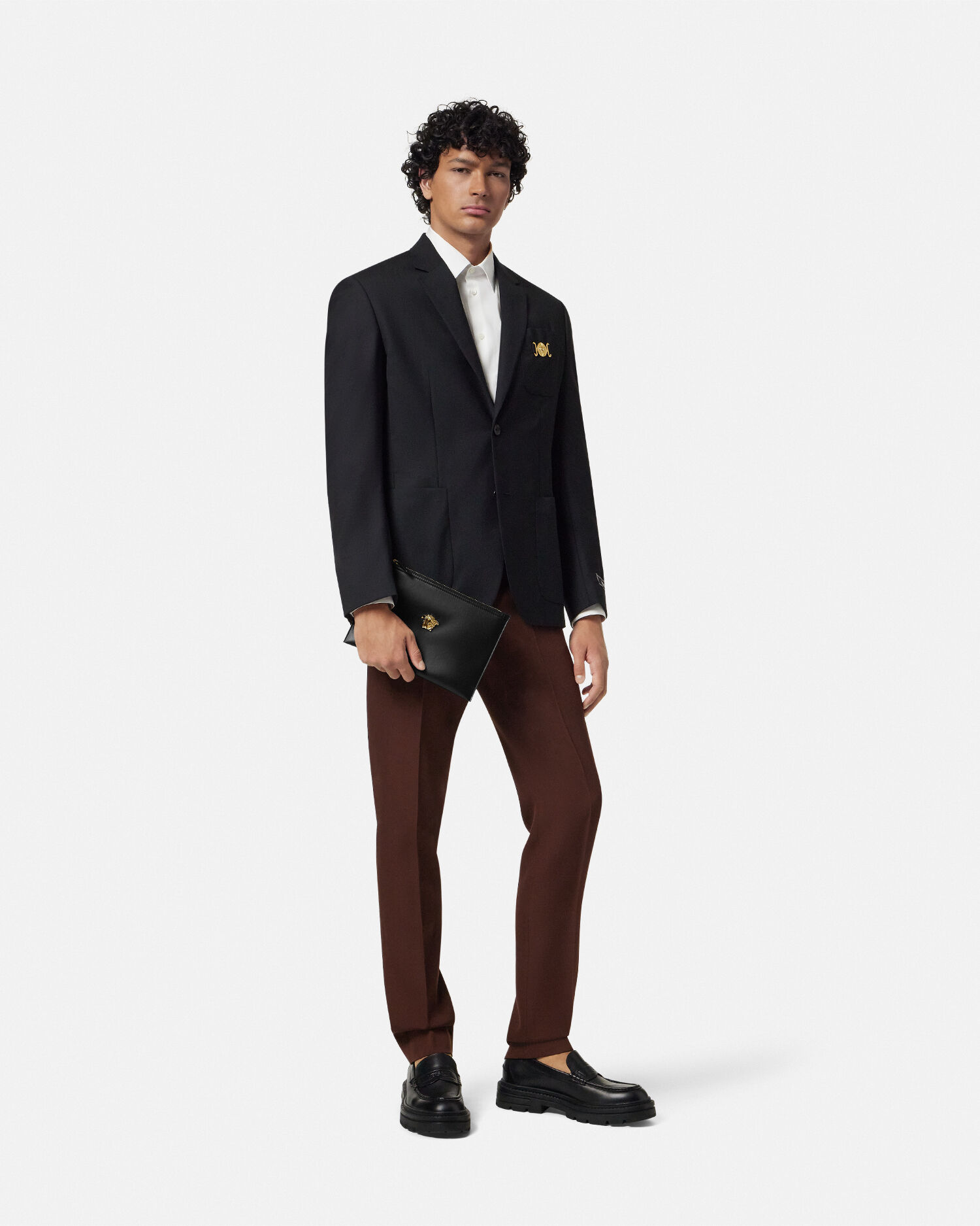 ラ メドゥーサ レザー ポーチ | VERSACE JP