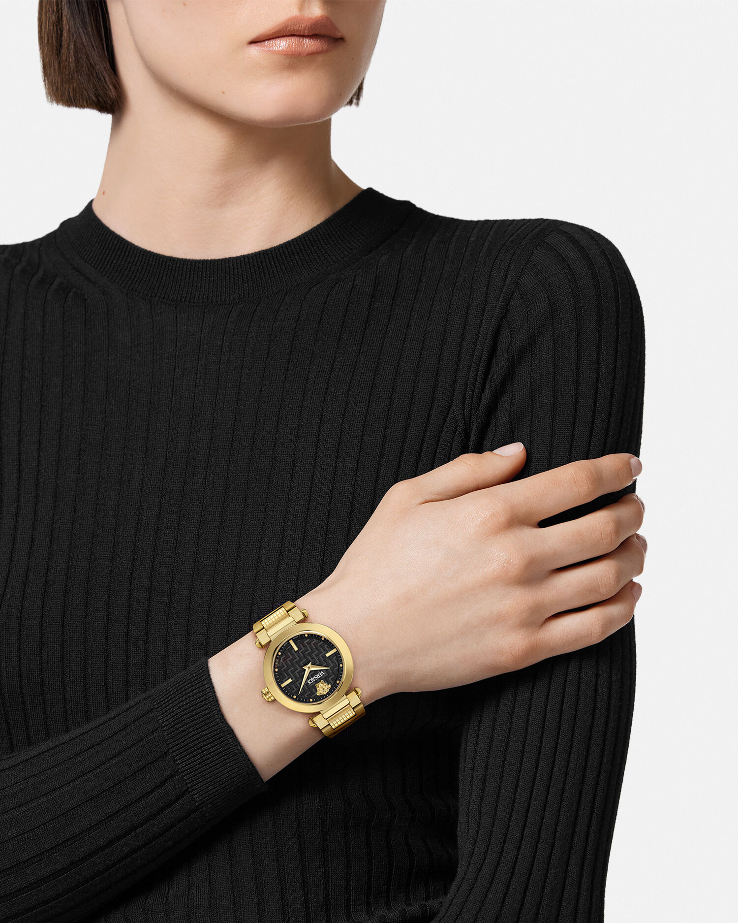 ウォッチ ヴェルサーチェ グリーク ブラック,ゴールド | VERSACE JP