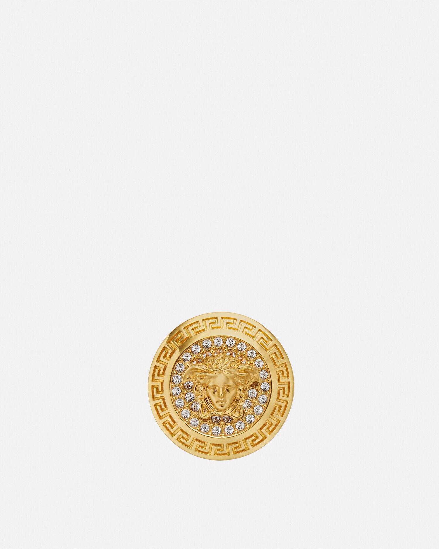VERSACE ゴールド クリスタル ラ メドゥーサ グレカ ネックレス 【公式 