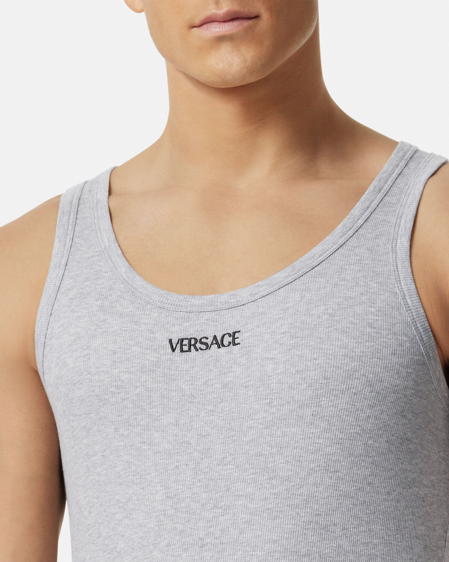 ロゴ リブニット タンク トップ | VERSACE JP