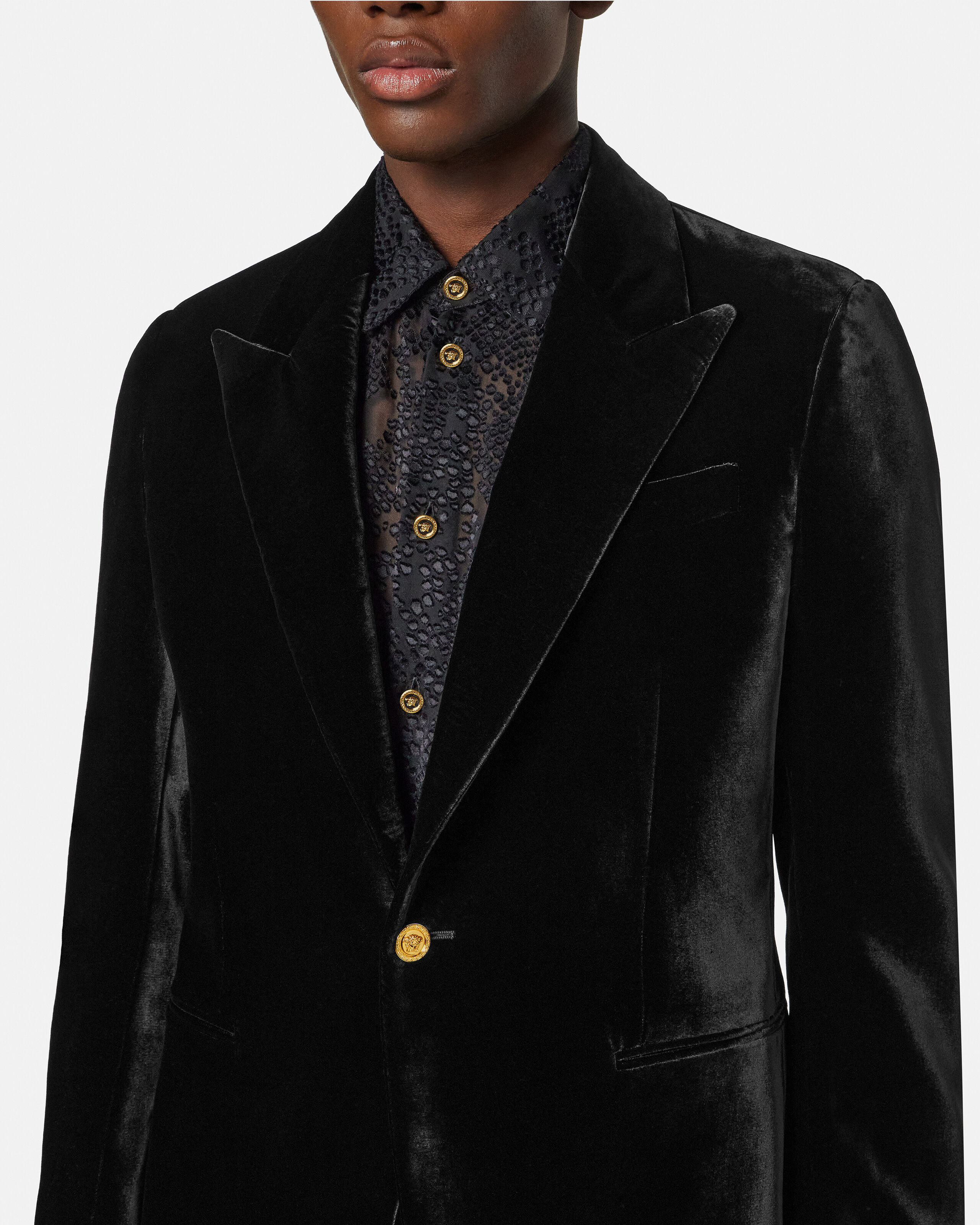 ベルベット シングルブレスト ブレザー ブラック | VERSACE JP