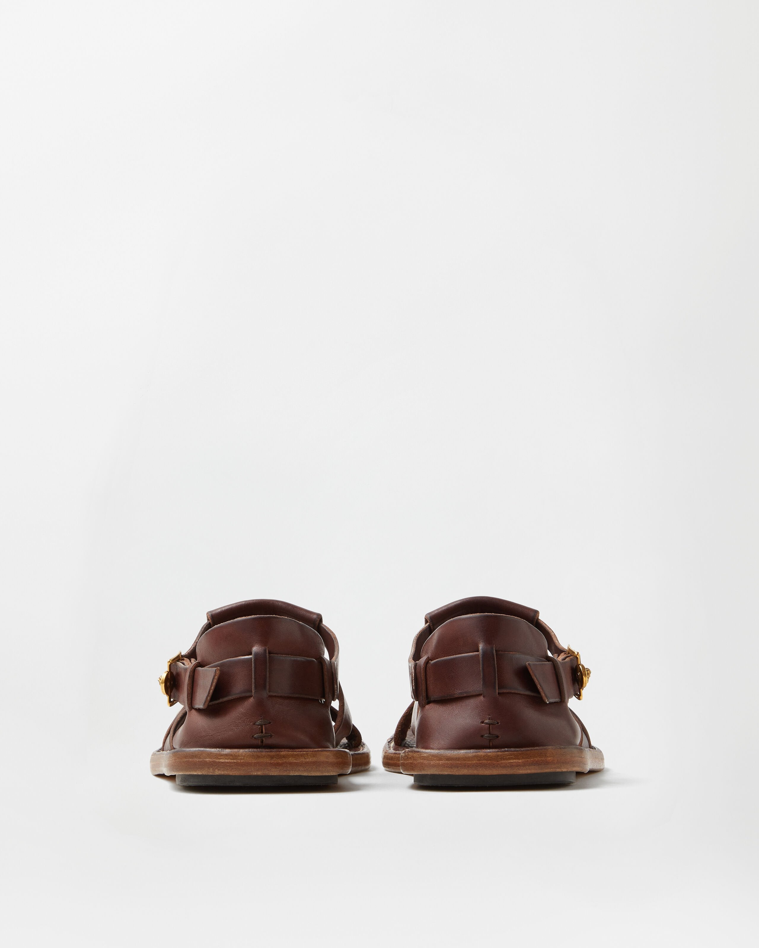 スーベニア レザー サンダル ブラウン | VERSACE JP