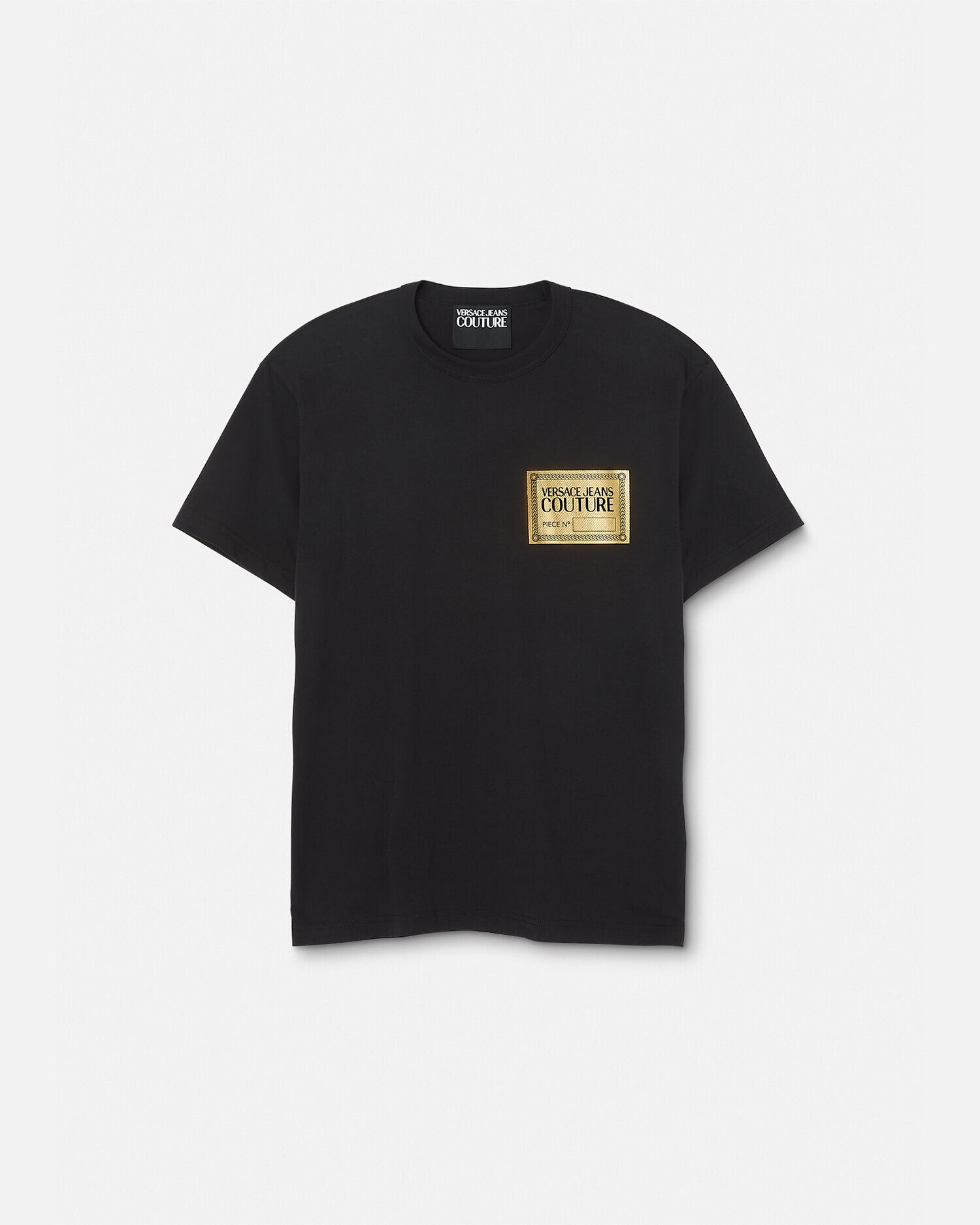 ピース ナンバー」ロゴ Tシャツ ブラック,ゴールド | VERSACE JP