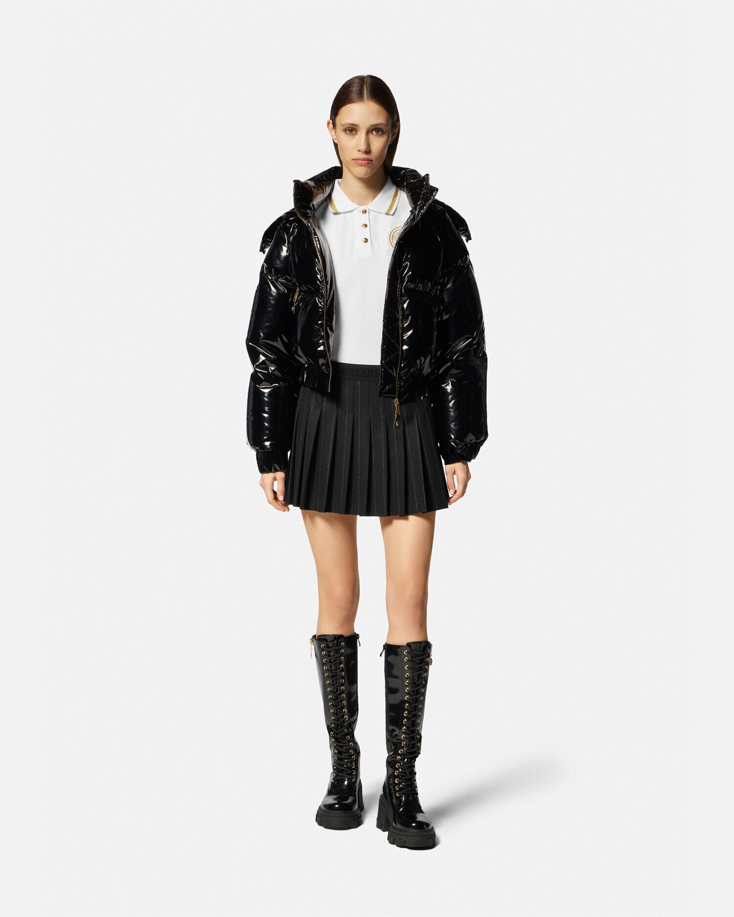 Versace レザースカート