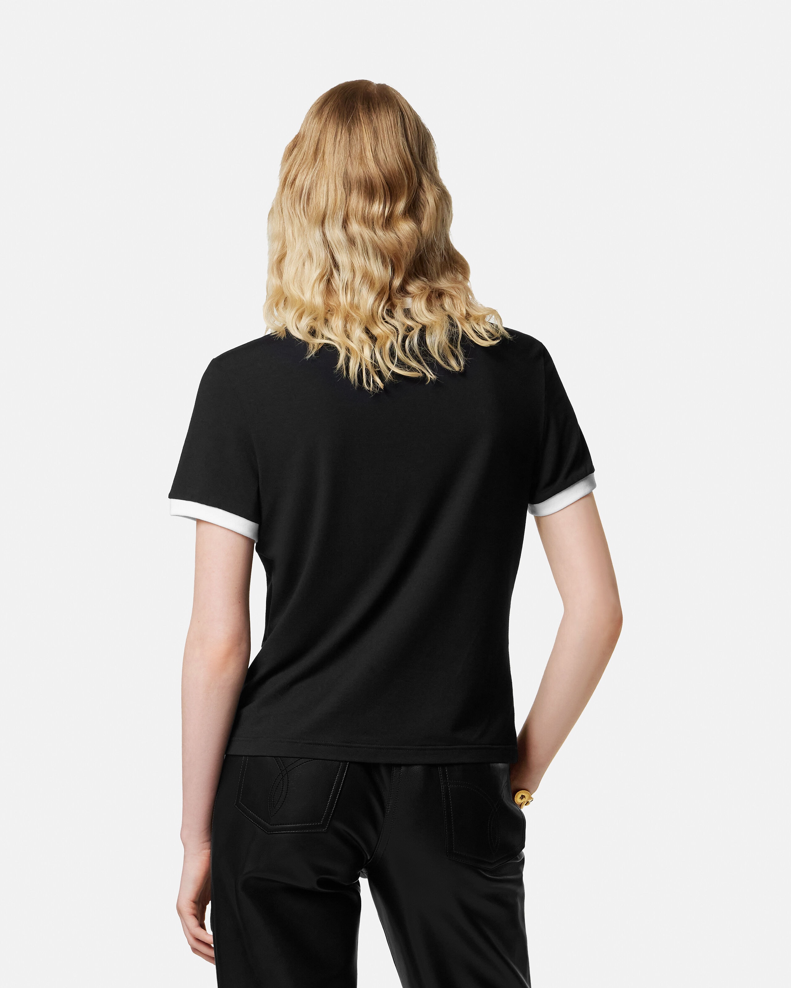 ストレッチ ビスコースジャージー Tシャツ ブラック | VERSACE JP