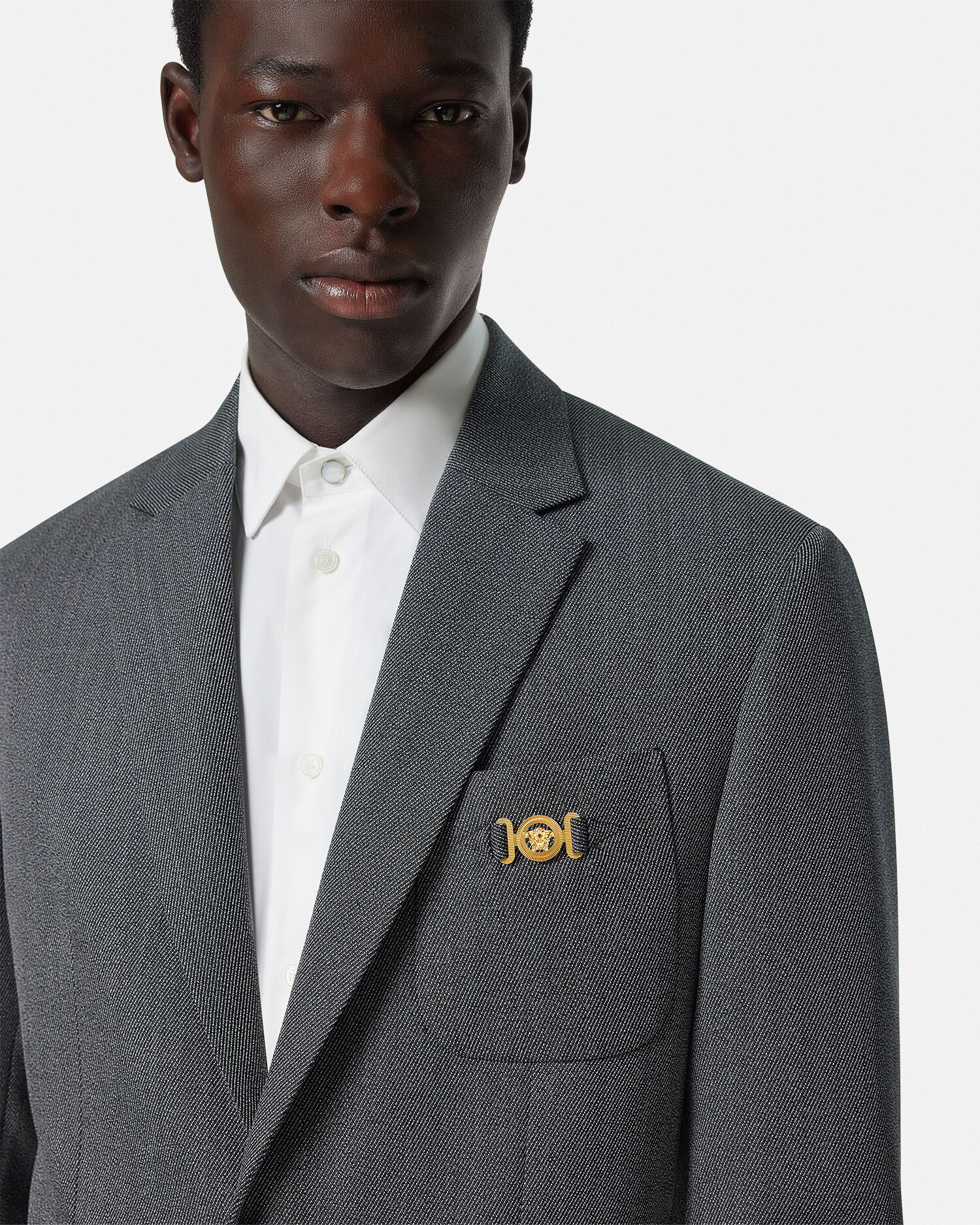 ムリネ ウール シングルブレスト ブレザー ブラック,グレー | VERSACE JP