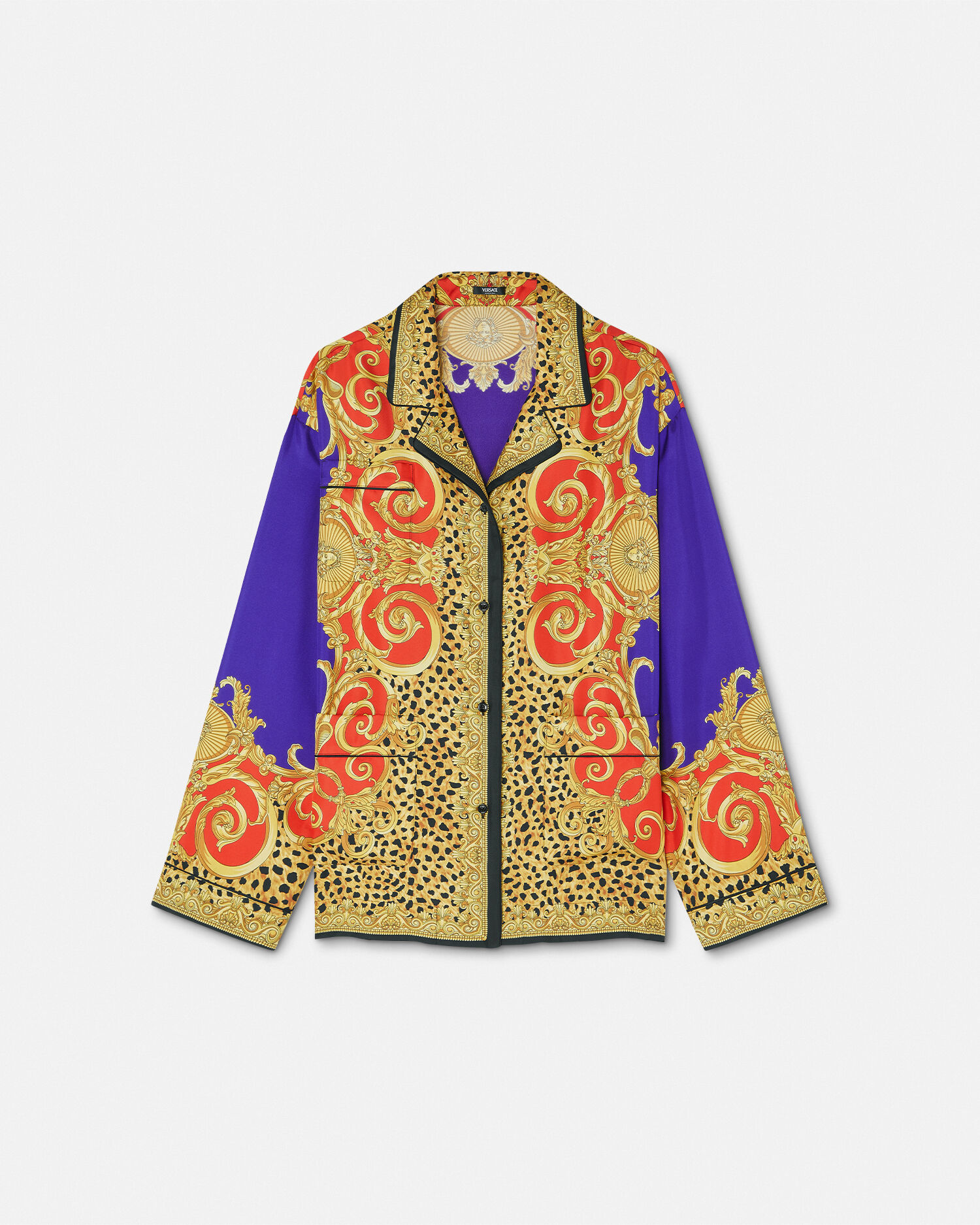 ジ*ー様 ヴェルサーチGIANNI VERSACE イタリア製 ブラウス　ジッパ GIANNI VERSACE(ジャンニヴェルサーチ) 90's scarf silk shirt