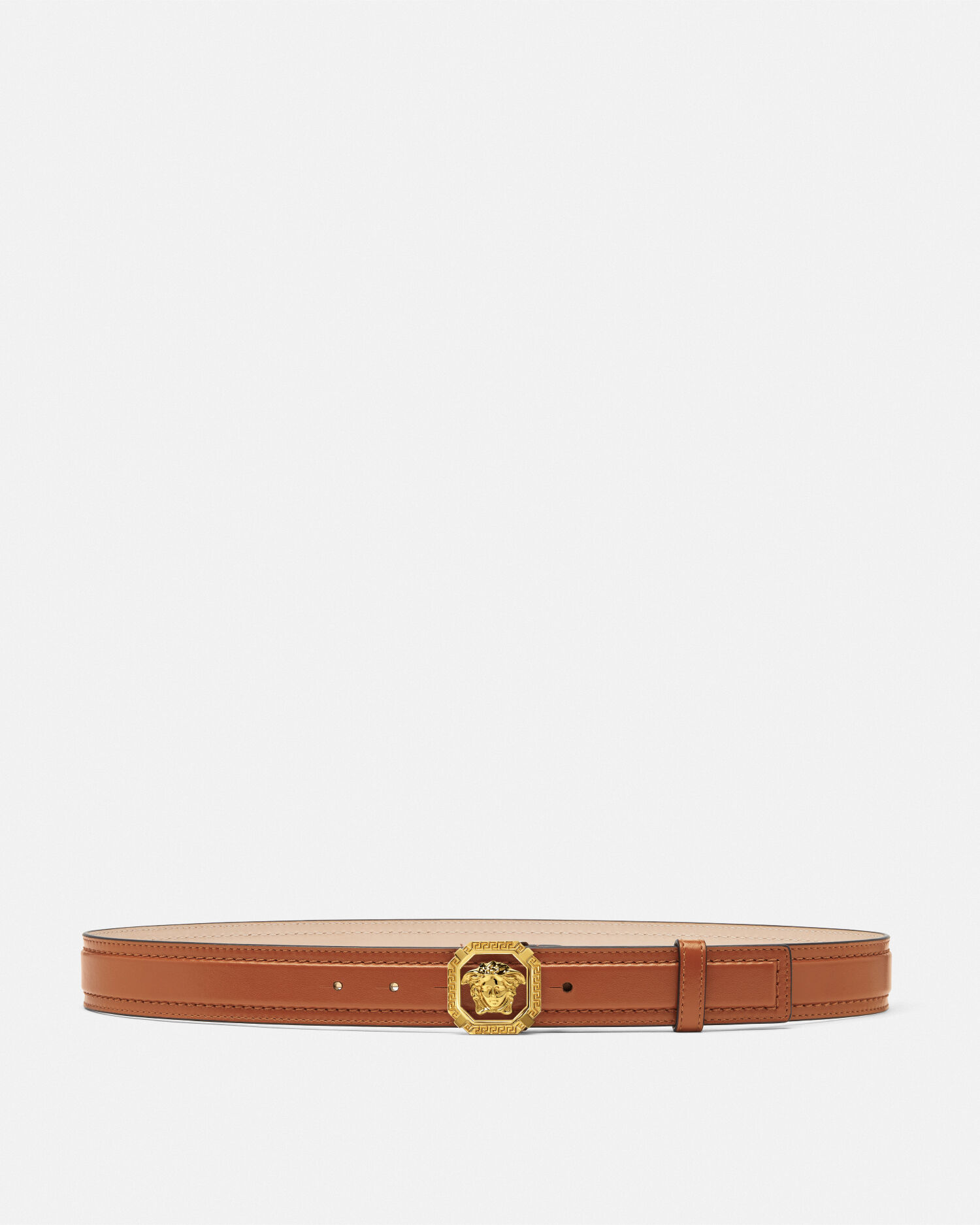 ラ メドゥーサ レザー ベルト 3.5cm ブラウン | VERSACE JP