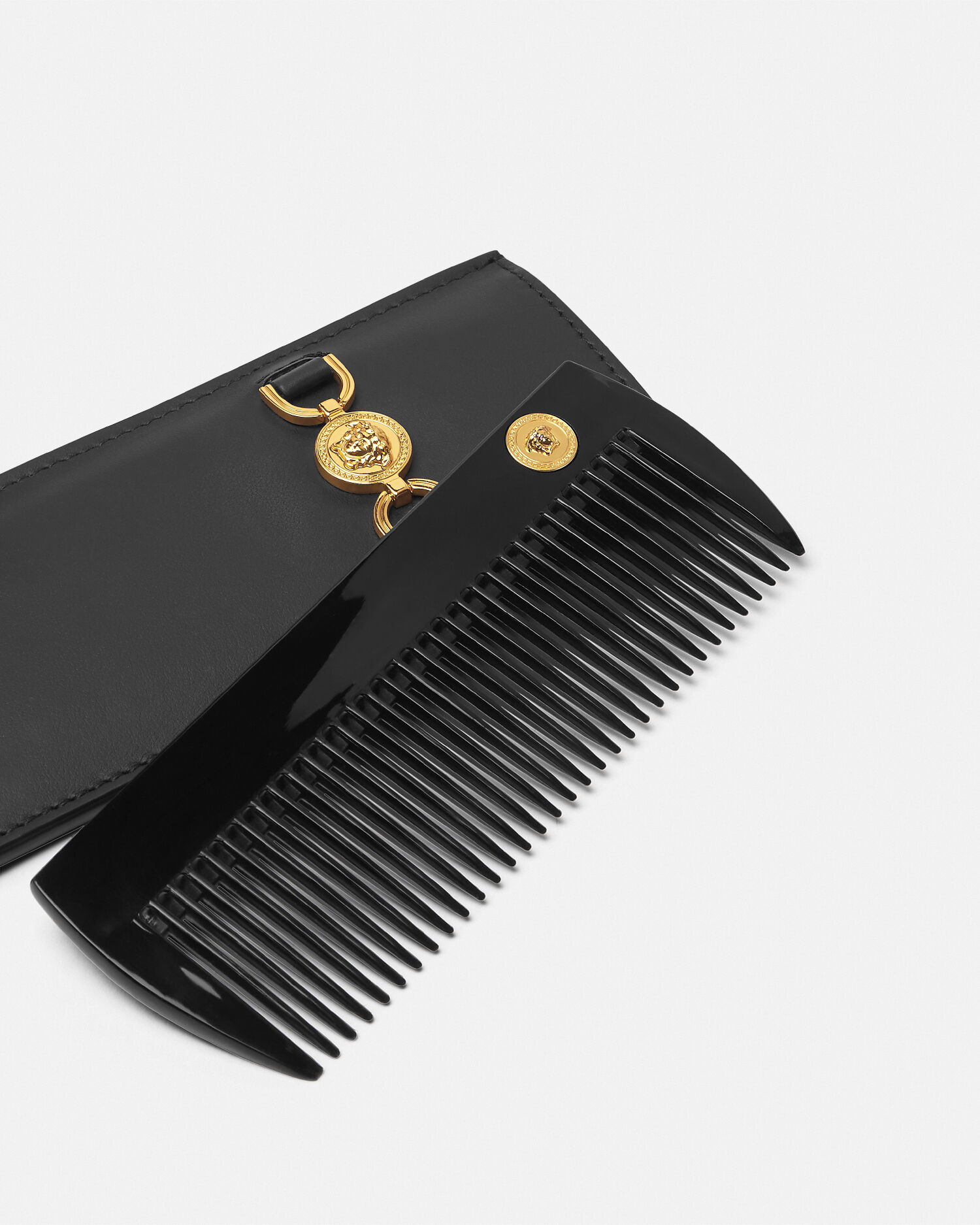 ヴェルサーチ　メリュウーサ特大チャーム美品　断捨離 ヘアコーム メドゥーサ '95 ブラック | VERSACE JP