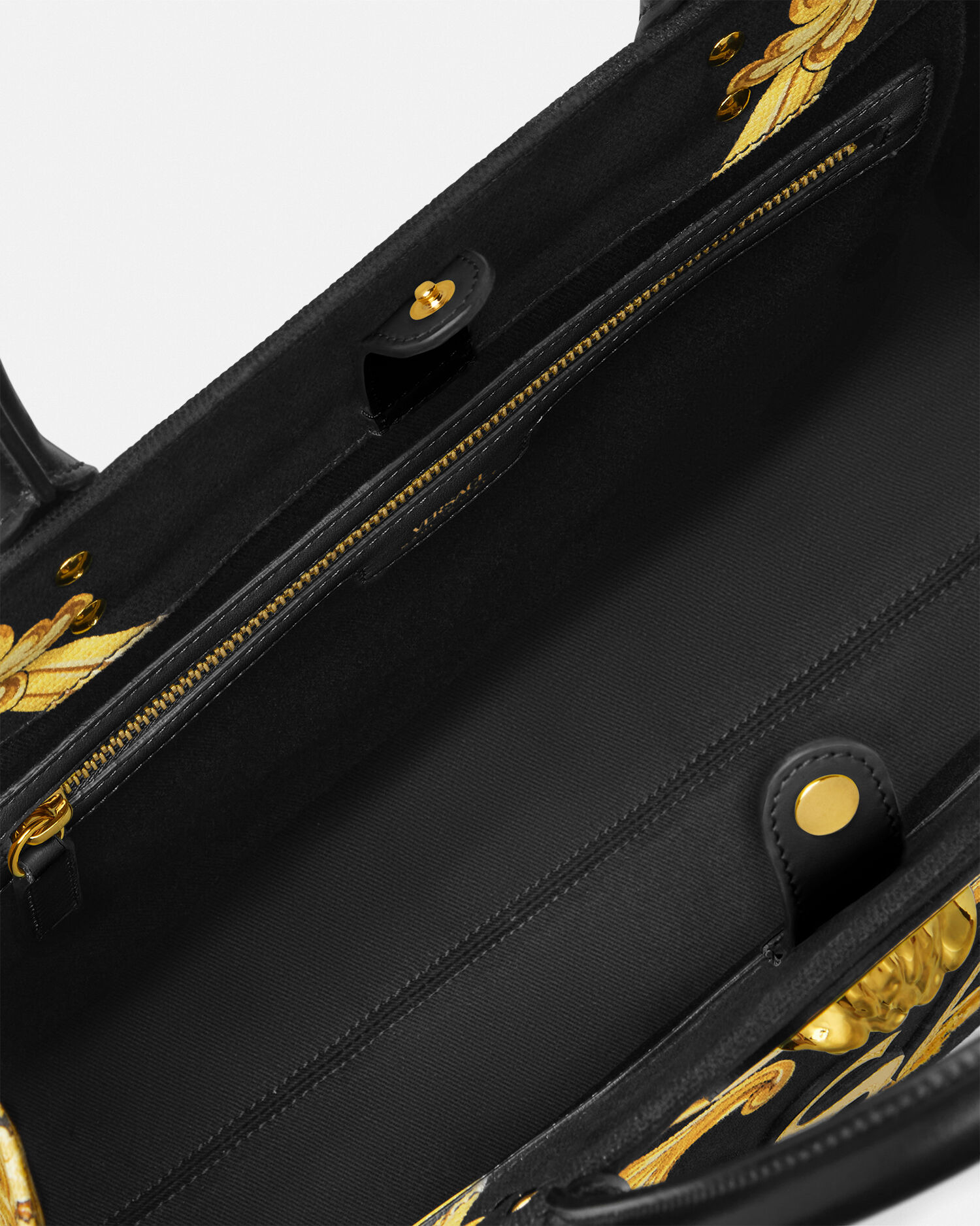 VERSACE☆カメオ ラ メデューサ ラージ トートバッグ ラ メドゥーサ キャンバス ラージ トート バッグ ブラック