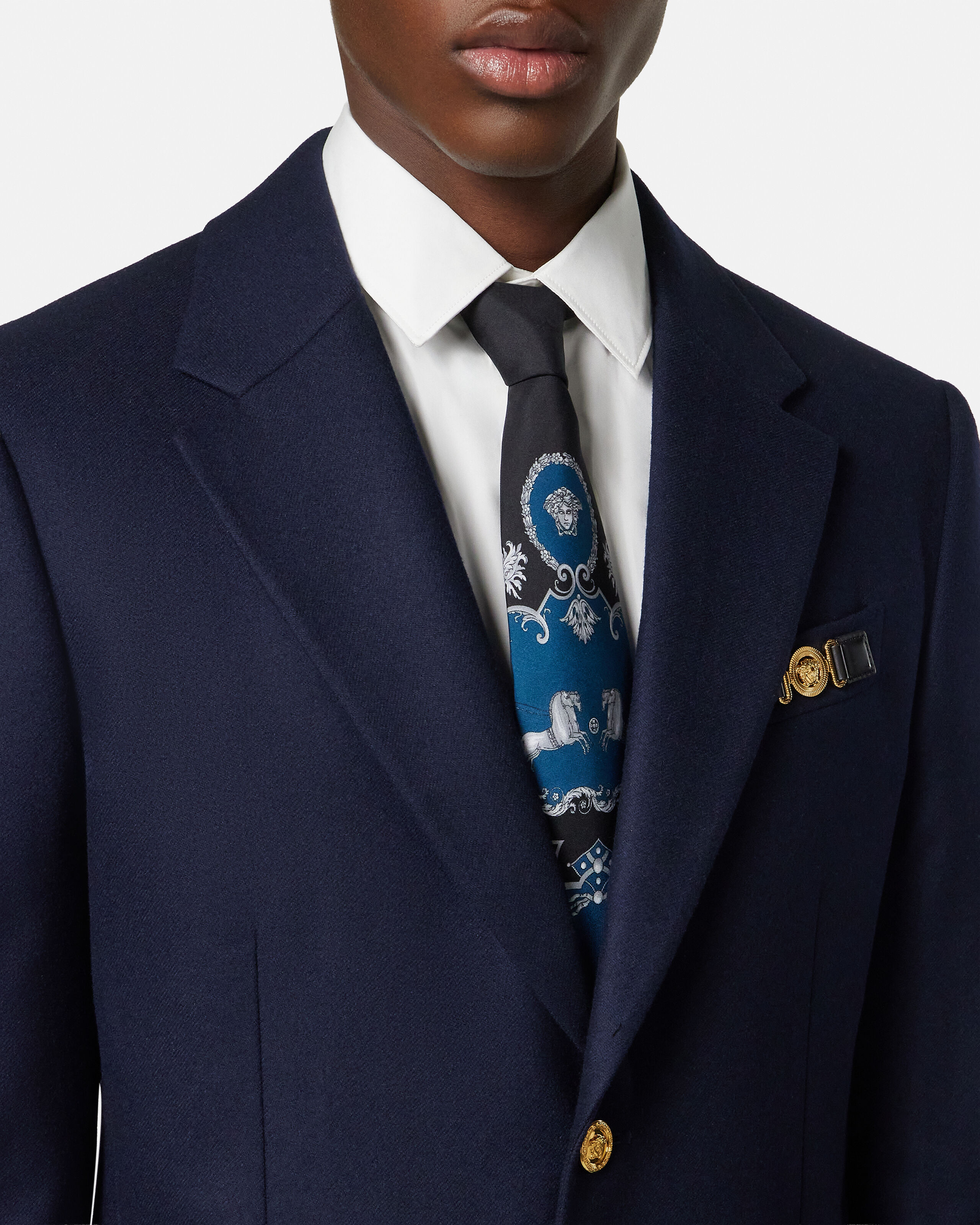 VERSACE ブラックレザーブレザー 90_1017856-