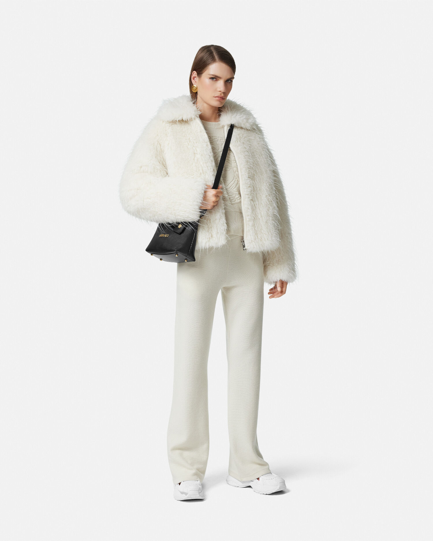 カシミヤブレンド ニット セーター メドゥーサ ホワイト | VERSACE JP