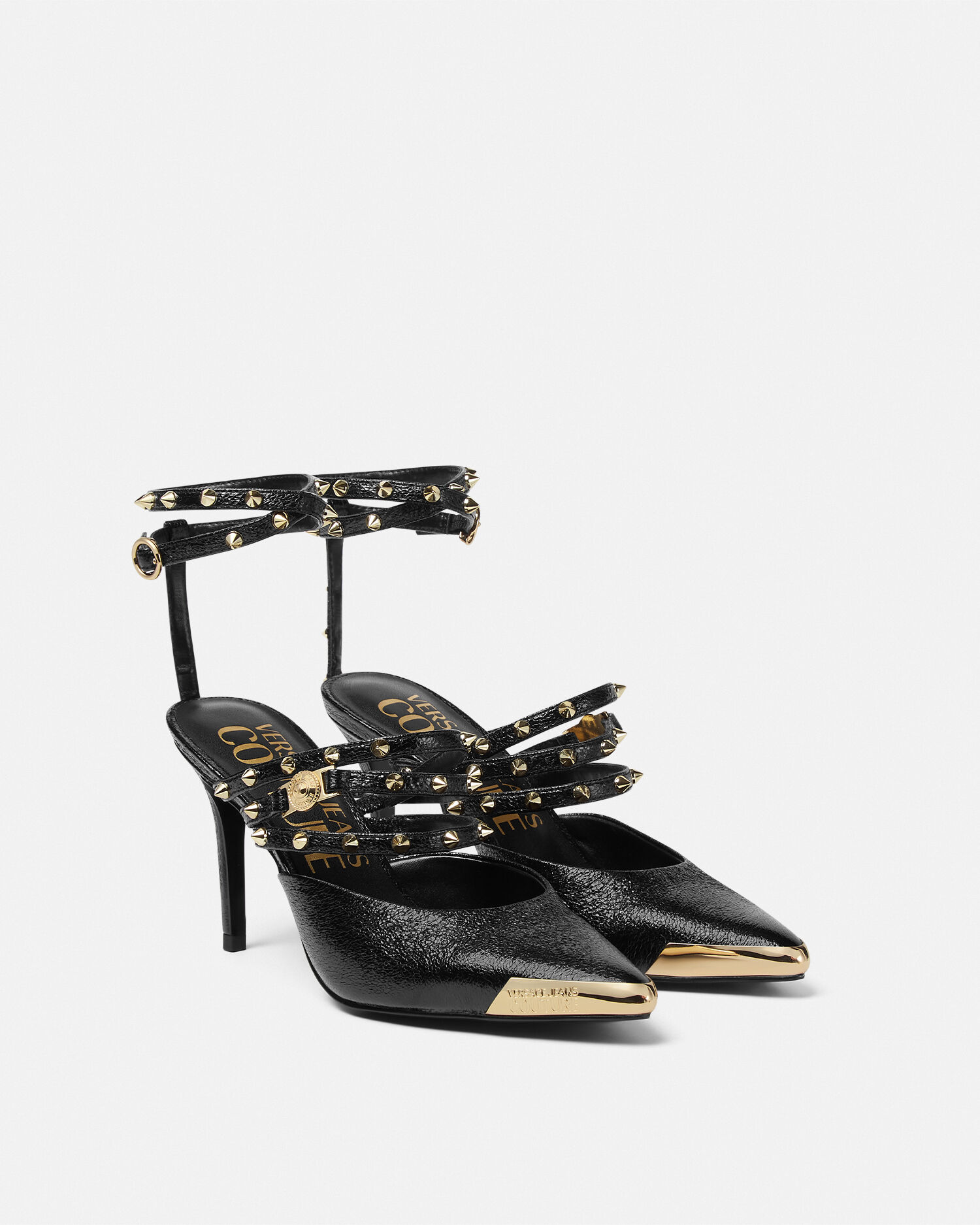 ★VERSACE★スリングレザーミュール ブラック★送関込 Versace - アリア・メデューサ・ヘッド・レザー・ミュール を