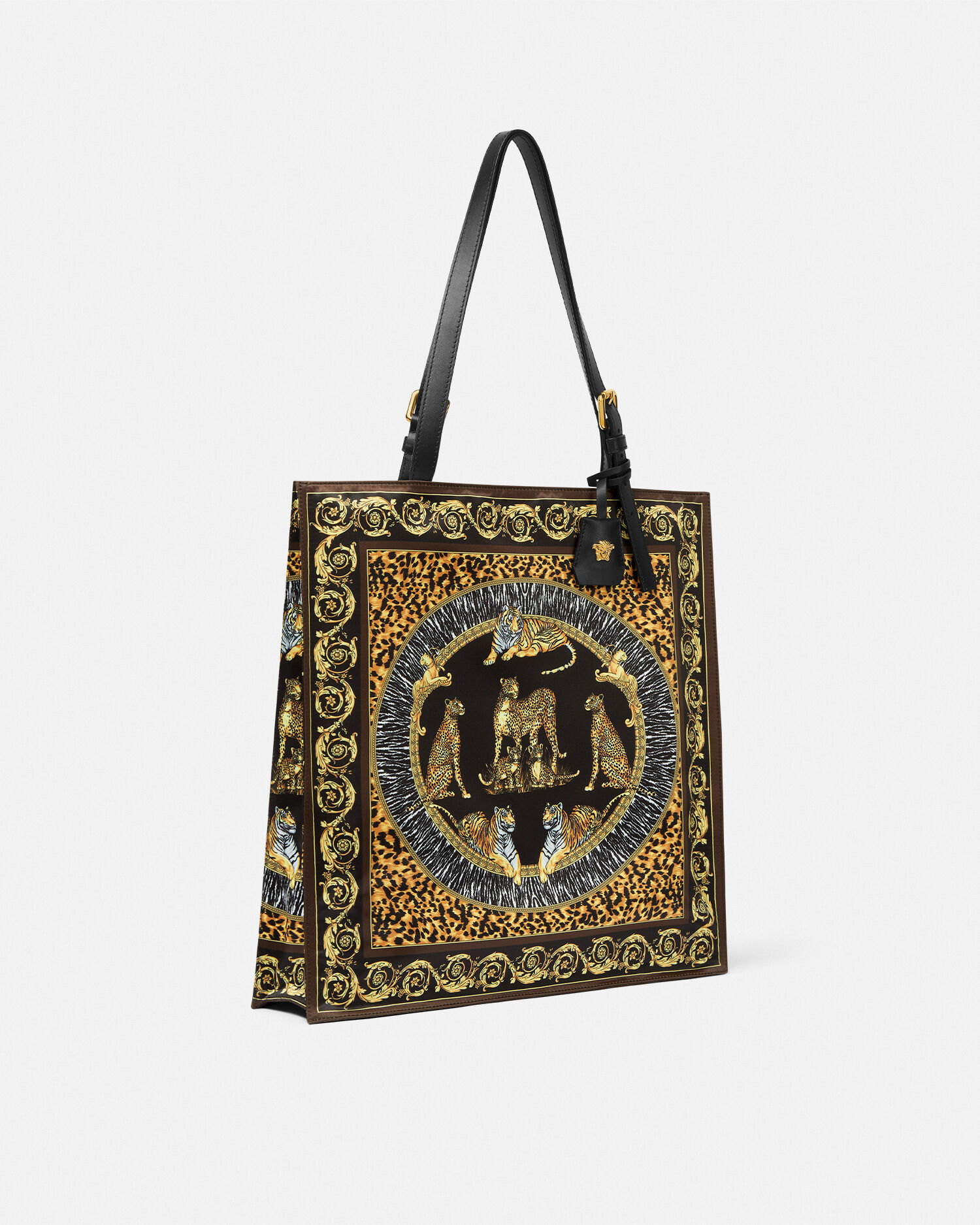 トートバッグ ワイルド キャッツ ブラック,ゴールド | VERSACE JP