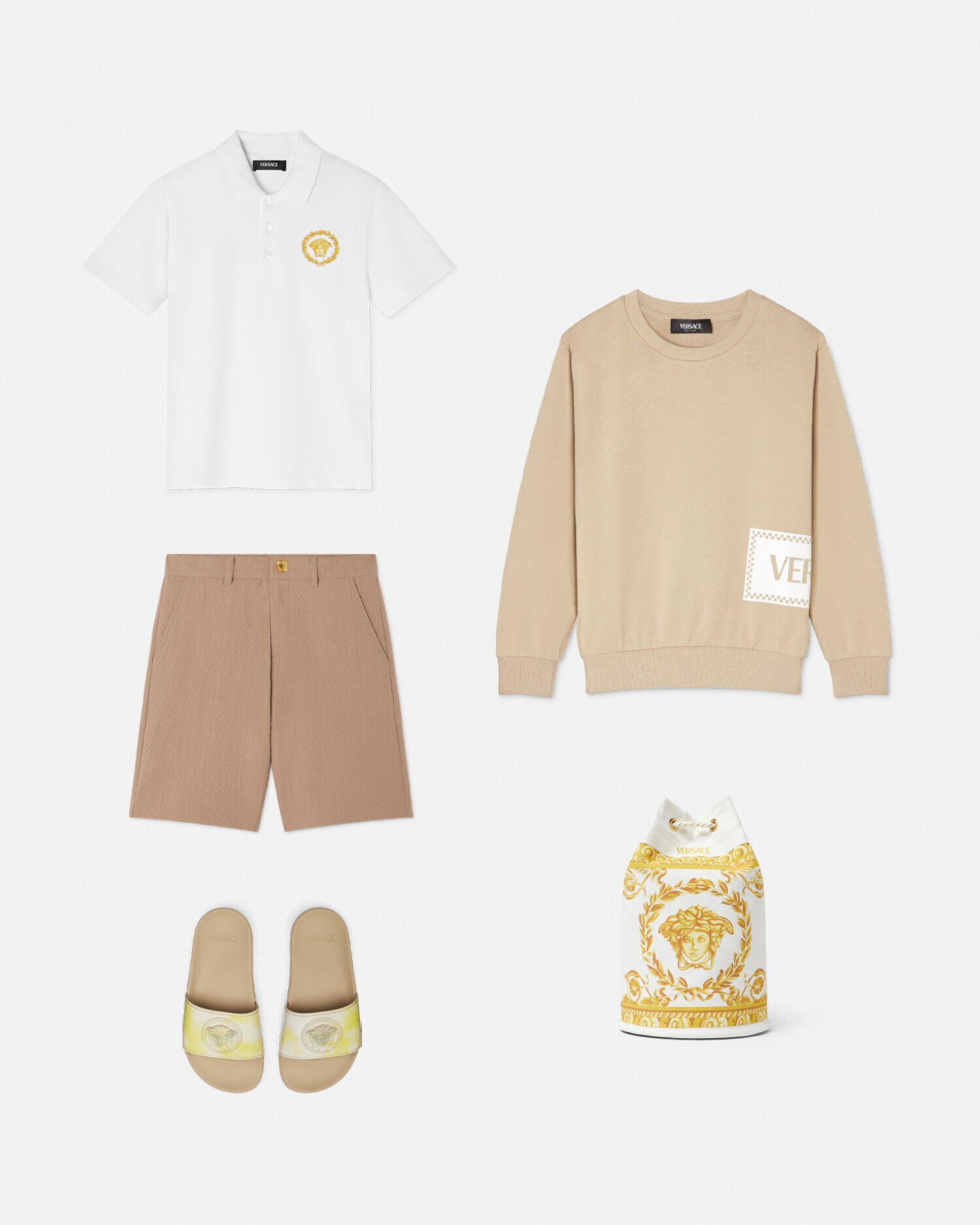 スウェットシャツ 90s ヴィンテージ ロゴ キッズ ベージュ | VERSACE JP