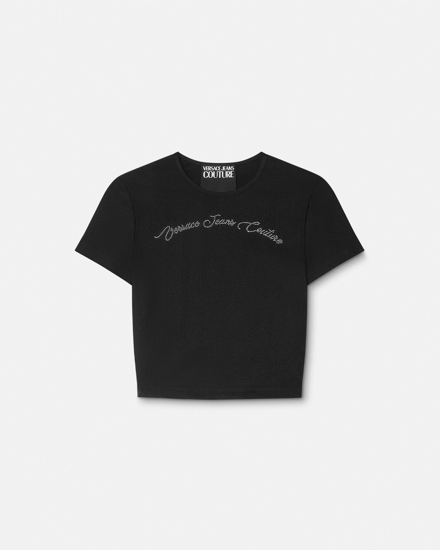 ☆関税込み☆【VERSACE】クリスタル ロゴ Tシャツ 90_1013944-