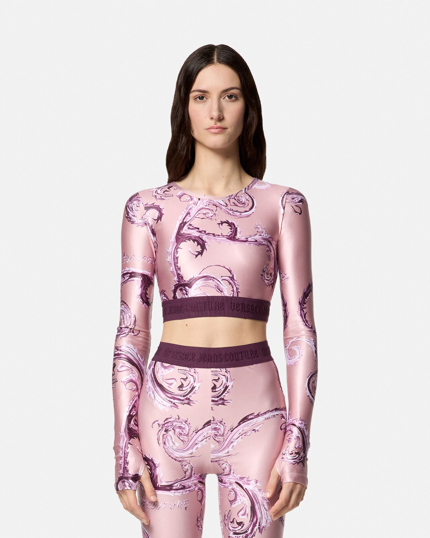 クロップ トップ クロモ クチュール ピンク,プリント | VERSACE JP クロップ トップ クロモ クチュール ピンク,プリント | VERSACE JP