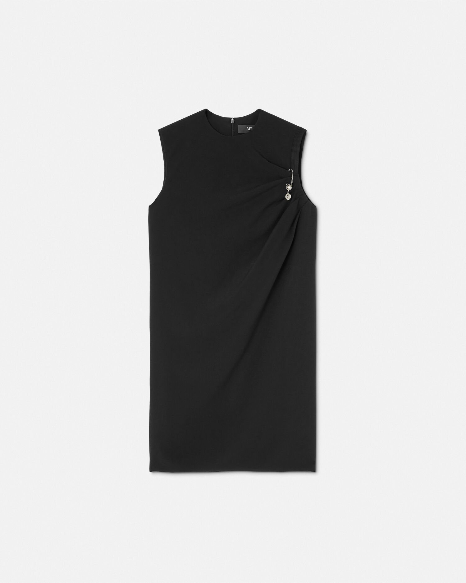 VERSACE セーフティーピン マットサテンシャツミディドレス マット サテン シャツ ミディ ドレス セーフティー ピン