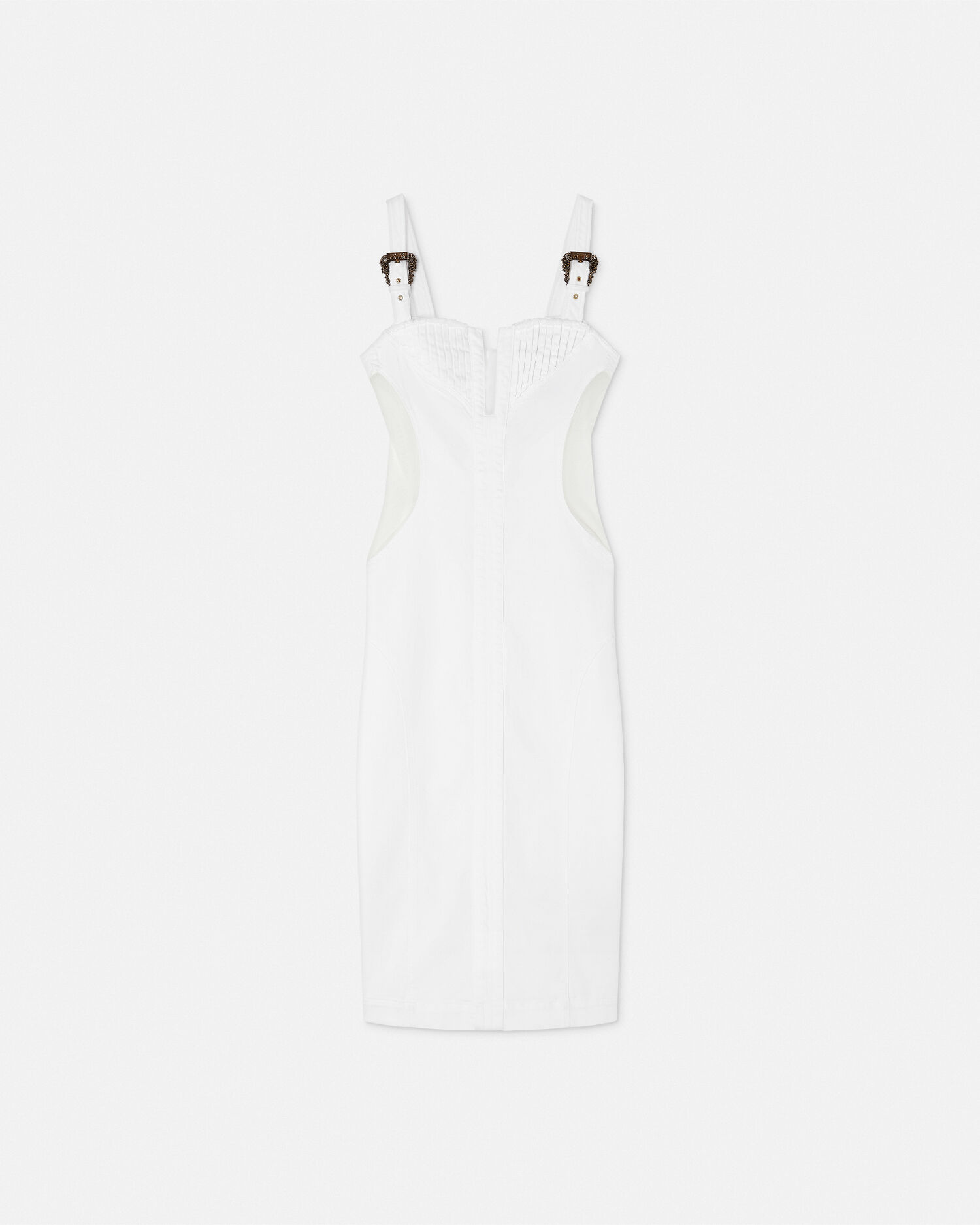 VERSACE バックル ディテール デニム ミディ ドレス バロック バックル ミディ デニム ドレス | VERSACE JP