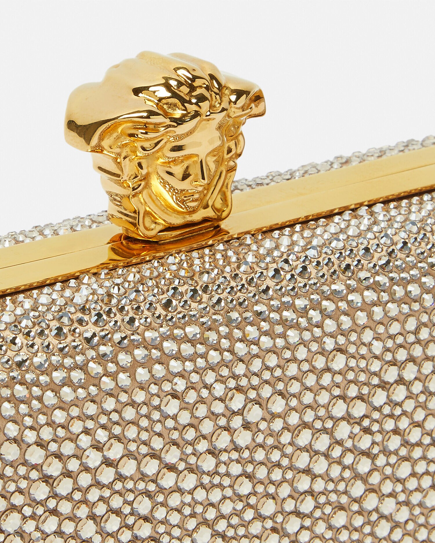 ラ メドゥーサ 装飾付き サテン クラッチ ピンク | VERSACE JP