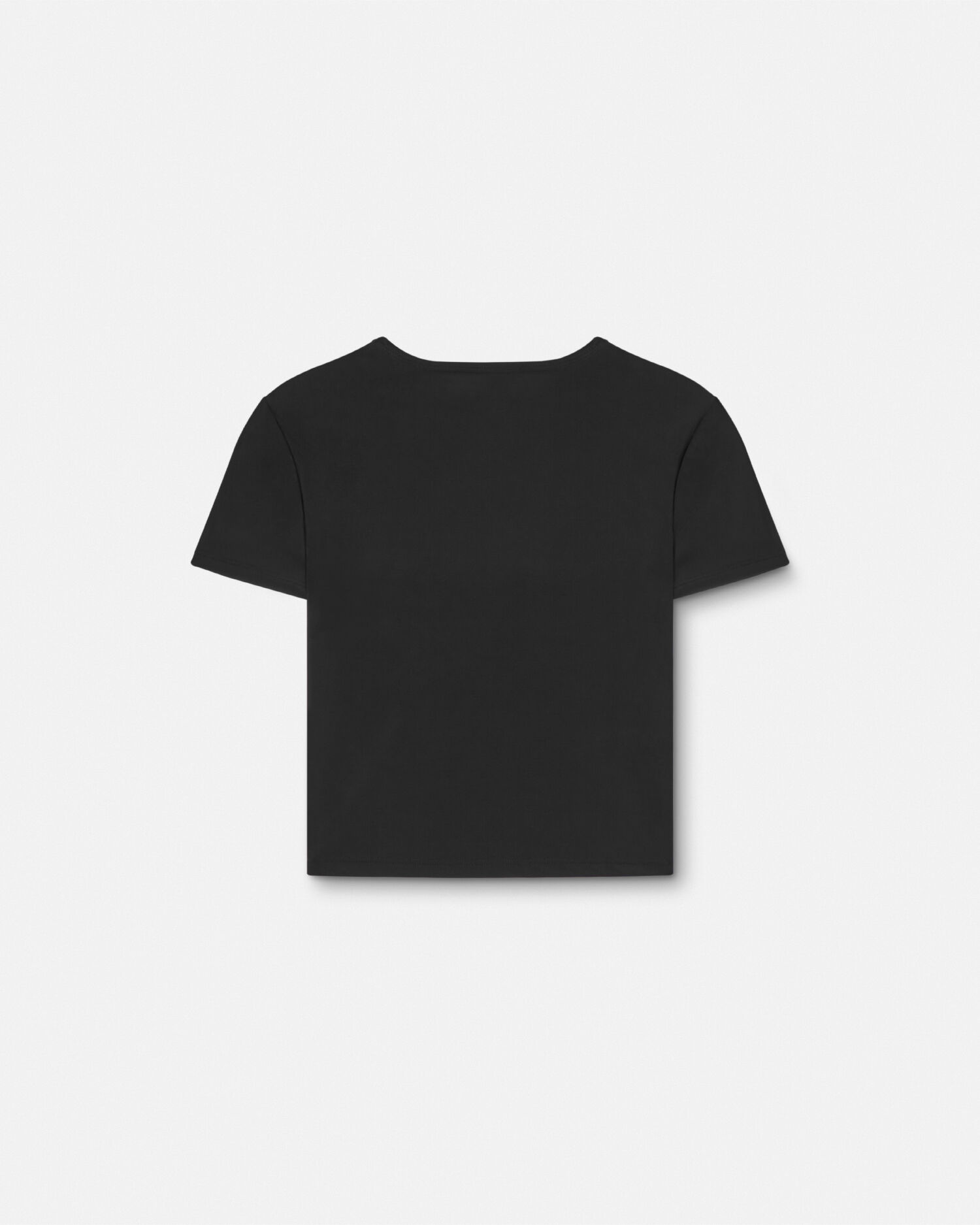 【VERSACE】ヴェルサーチ◇ロゴ◇クロップTシャツ ワランティ ロゴ クロップ Tシャツ ブラック,プリント | VERSACE JP