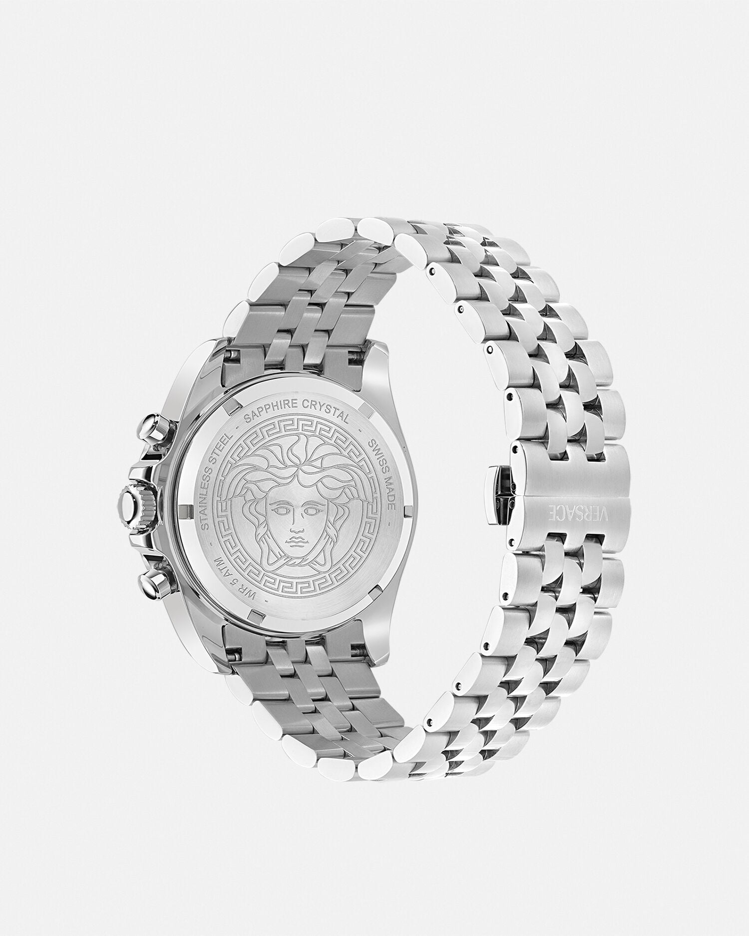 ウォッチ グレカ クロノ ウェーブ ブラック,シルバー | VERSACE JP