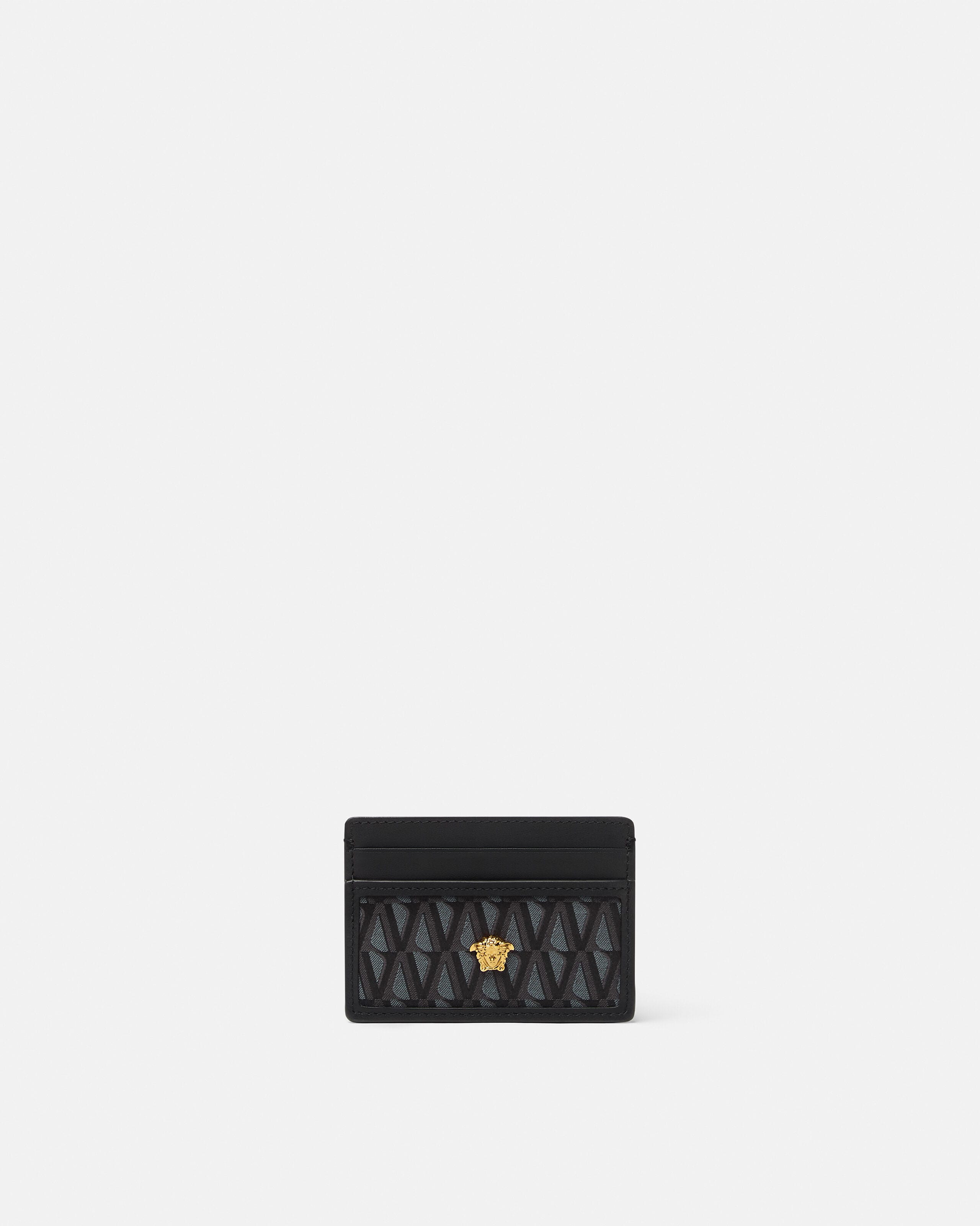 新品 ヴェルサーチ ケース カードケース チェーンショルダー Vロゴ 黒 ヴェルサーチ フラグメントケース カードケース コインケース ミニ財布