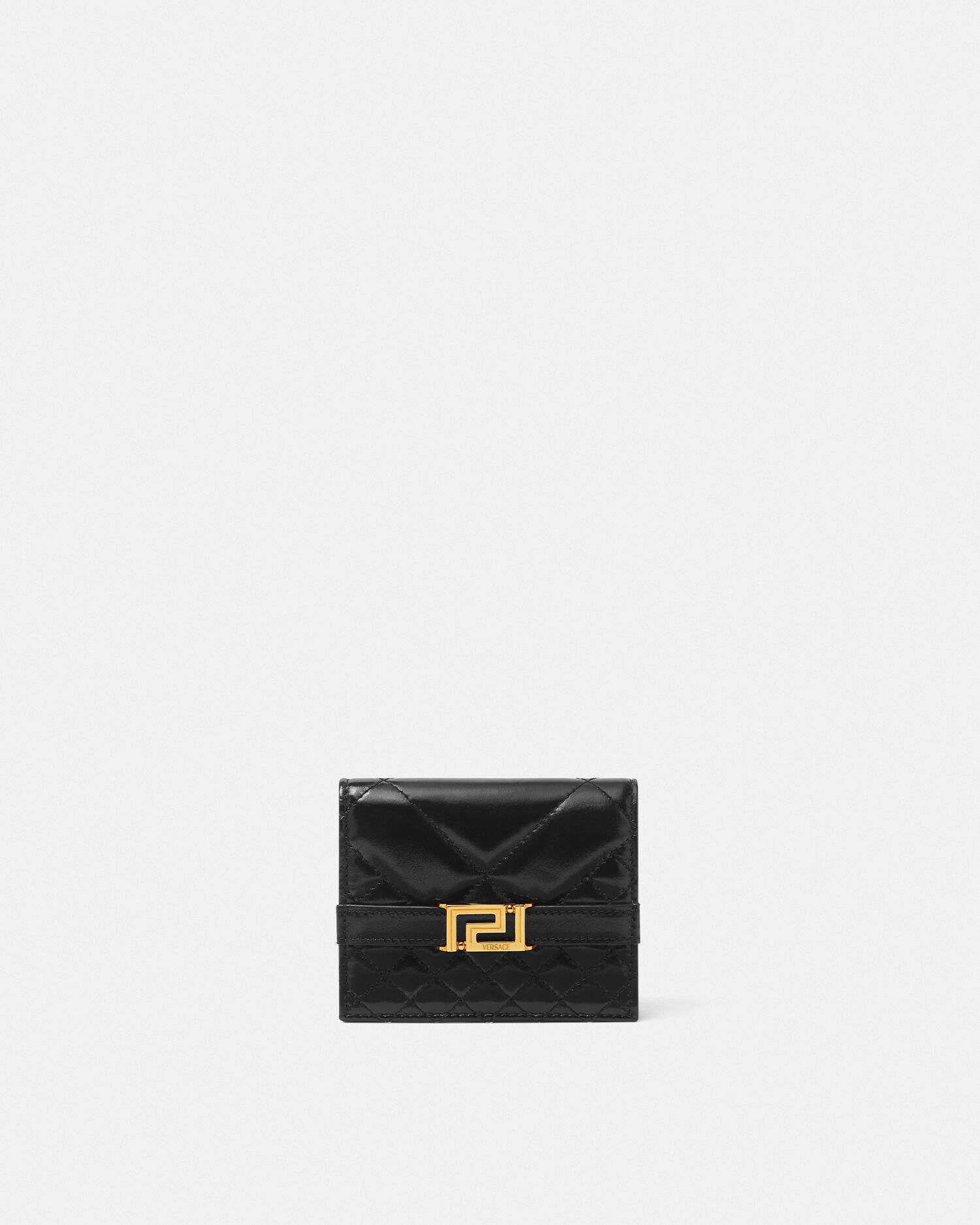 グレカ ゴッデス 二つ折り ウォレット ブラック,ゴールド | VERSACE JP