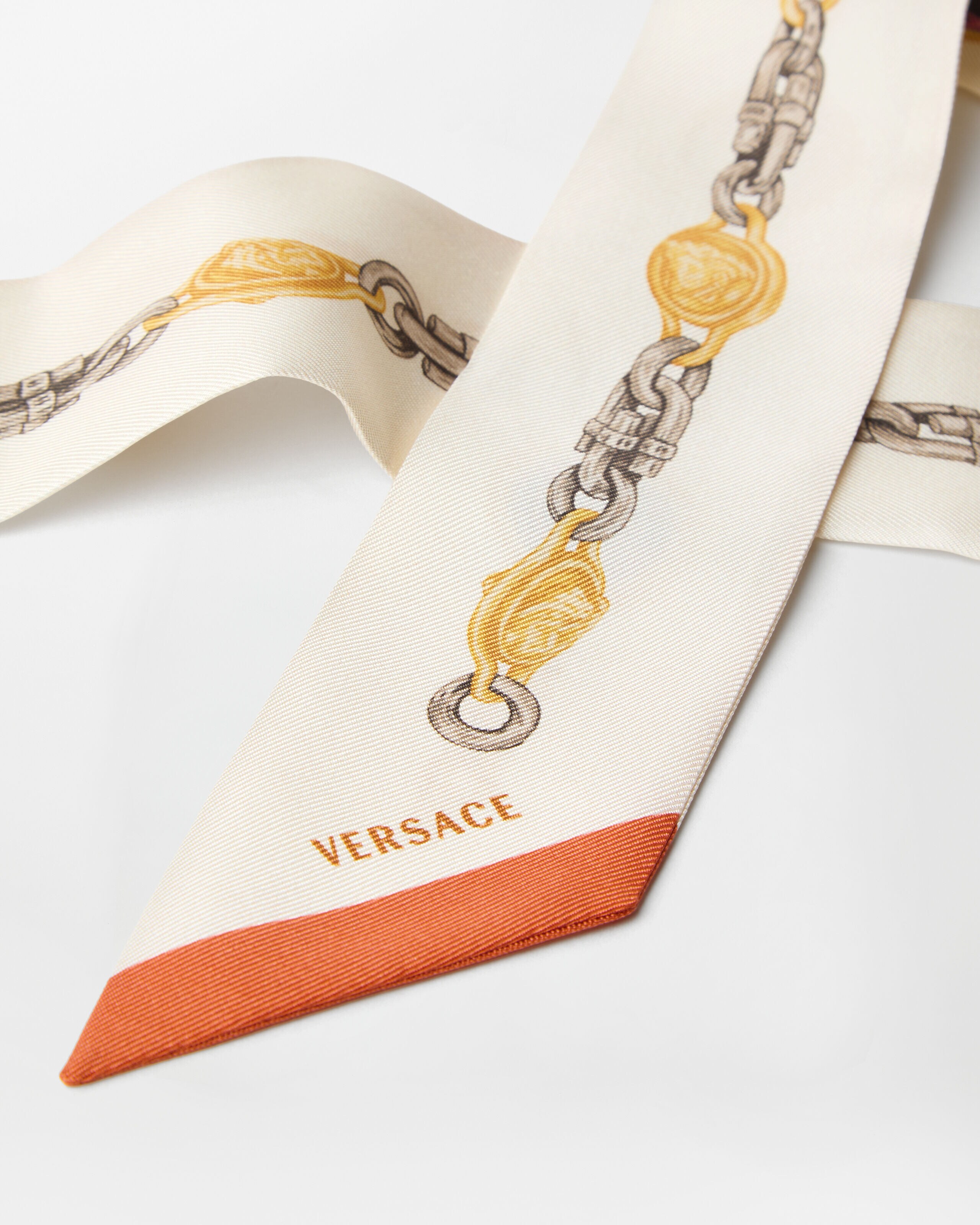 プリント シルク ツイル リボン ホワイト,プリント | VERSACE JP